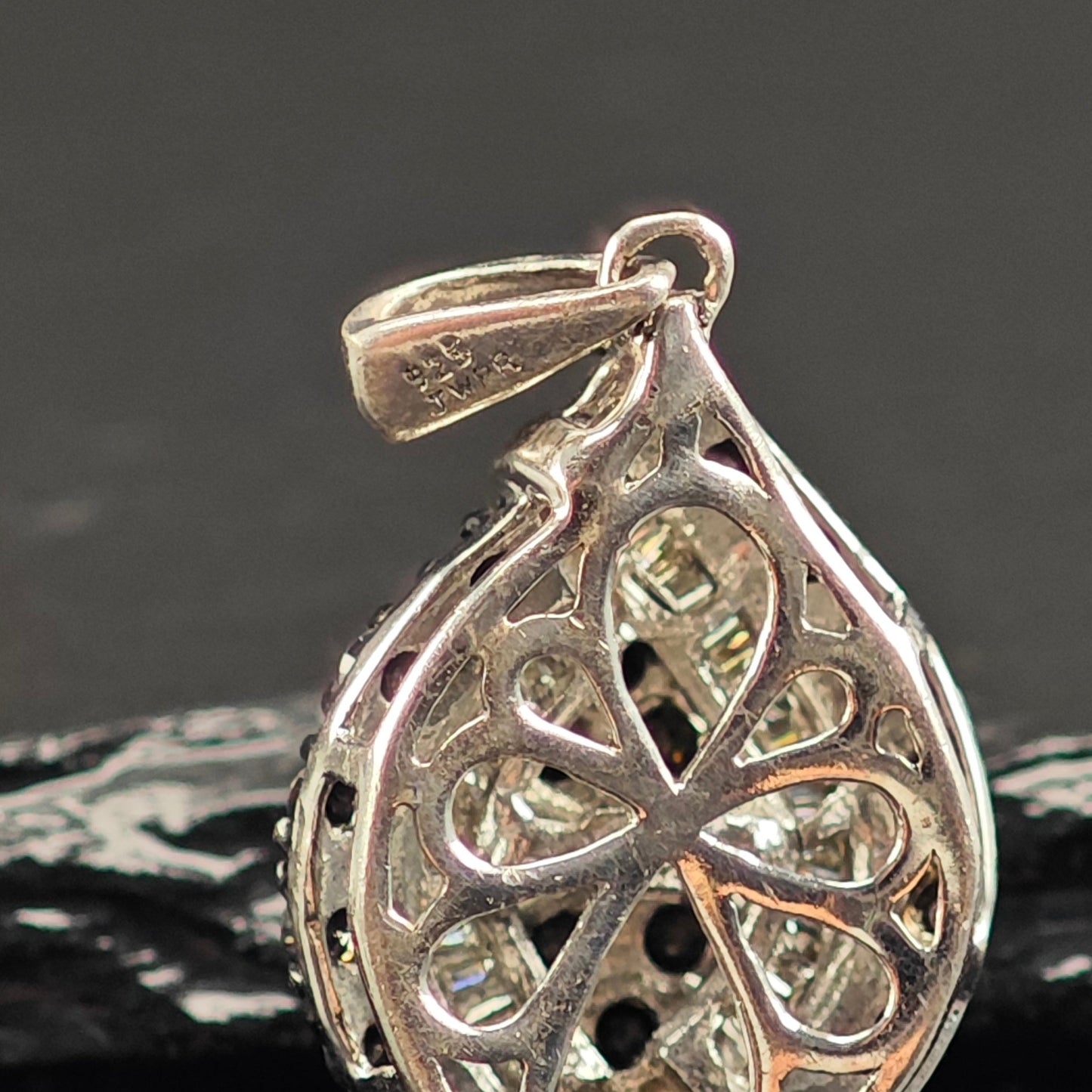 JWBR Black and White Diamonds Pendant Sterling Silver