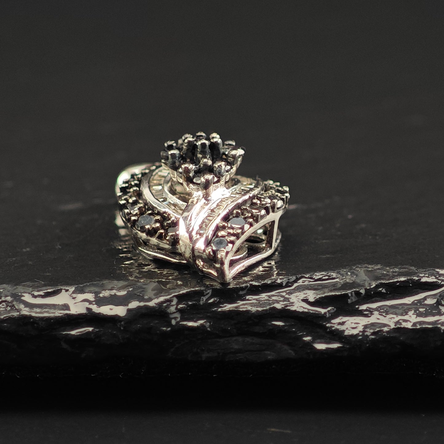 JWBR Black and White Diamonds Pendant Sterling Silver