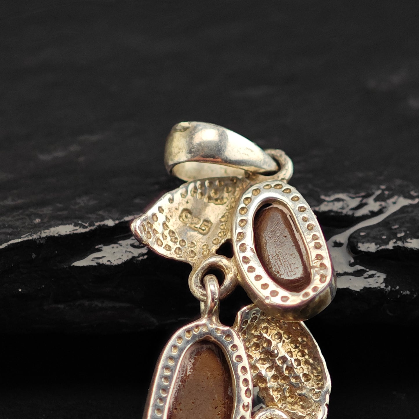 Opal Doublet Leaf Pendant Sterling Silver