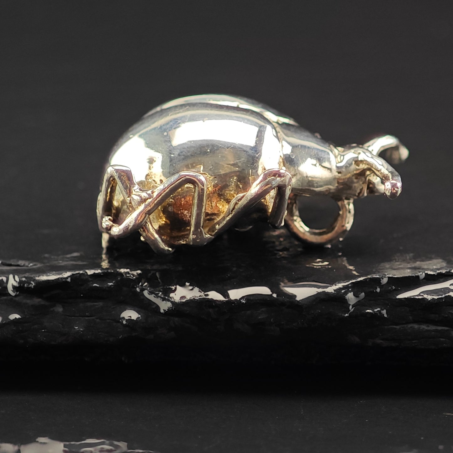 Beetle Pendant Sterling Silver