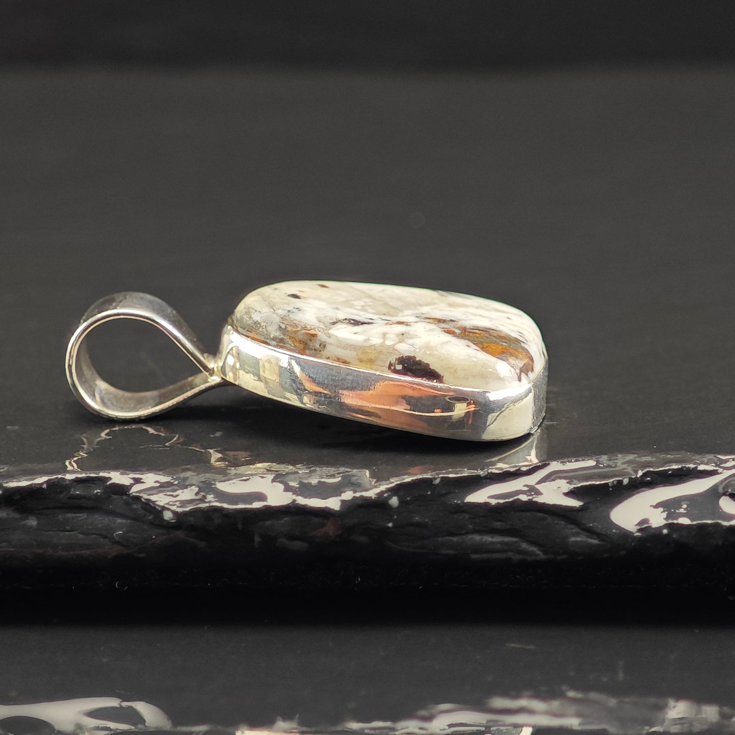 White Buffalo Pendant Sterling Silver