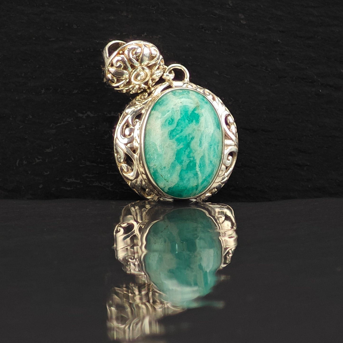 Amazonite Pendant Sterling Silver
