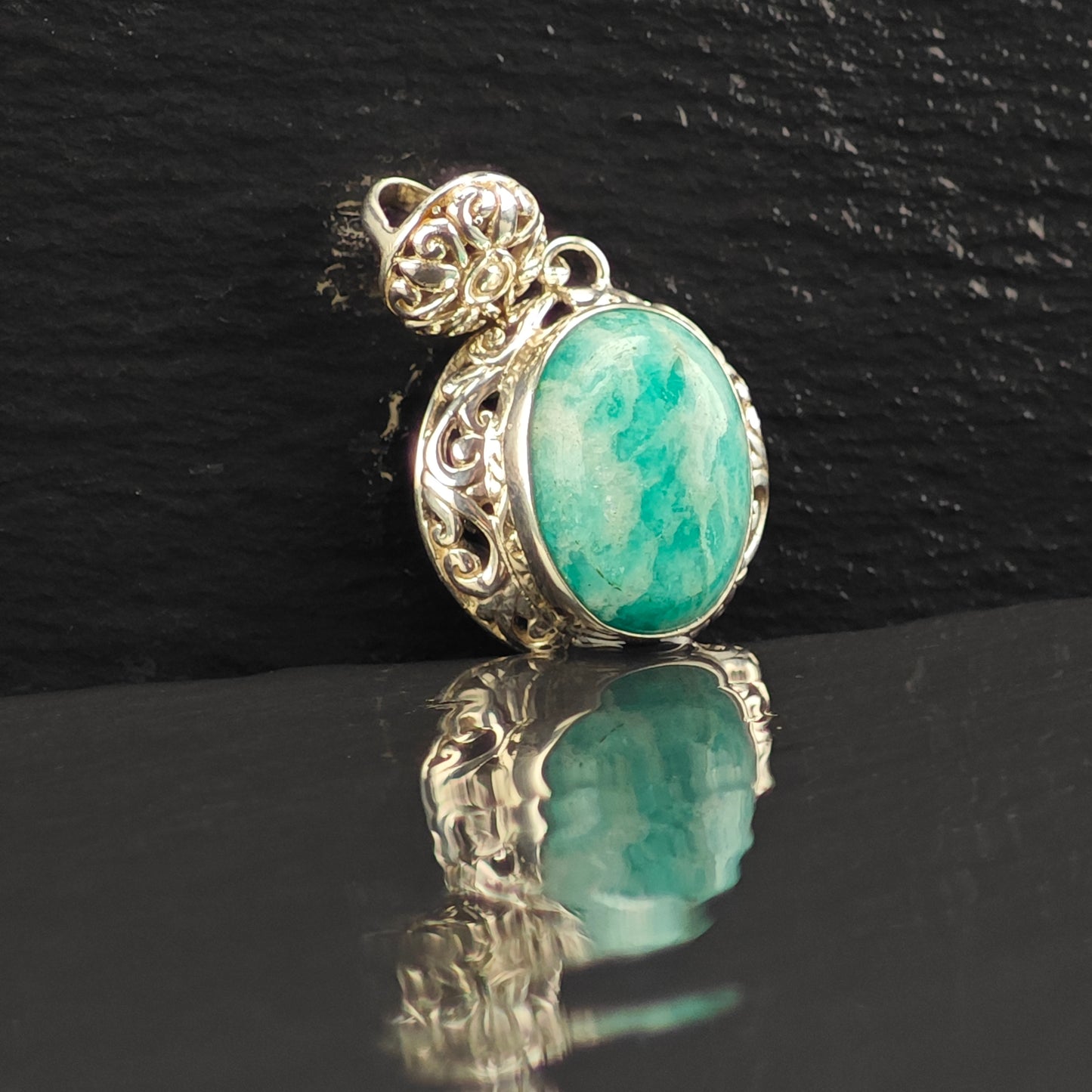Amazonite Pendant Sterling Silver