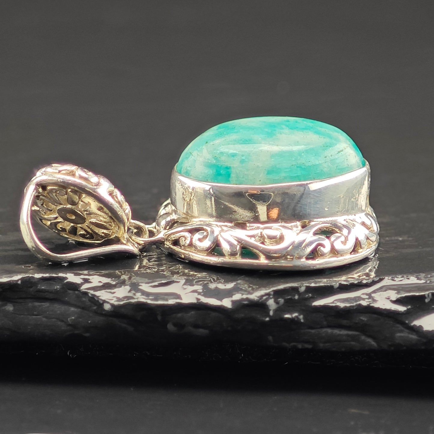 Amazonite Pendant Sterling Silver