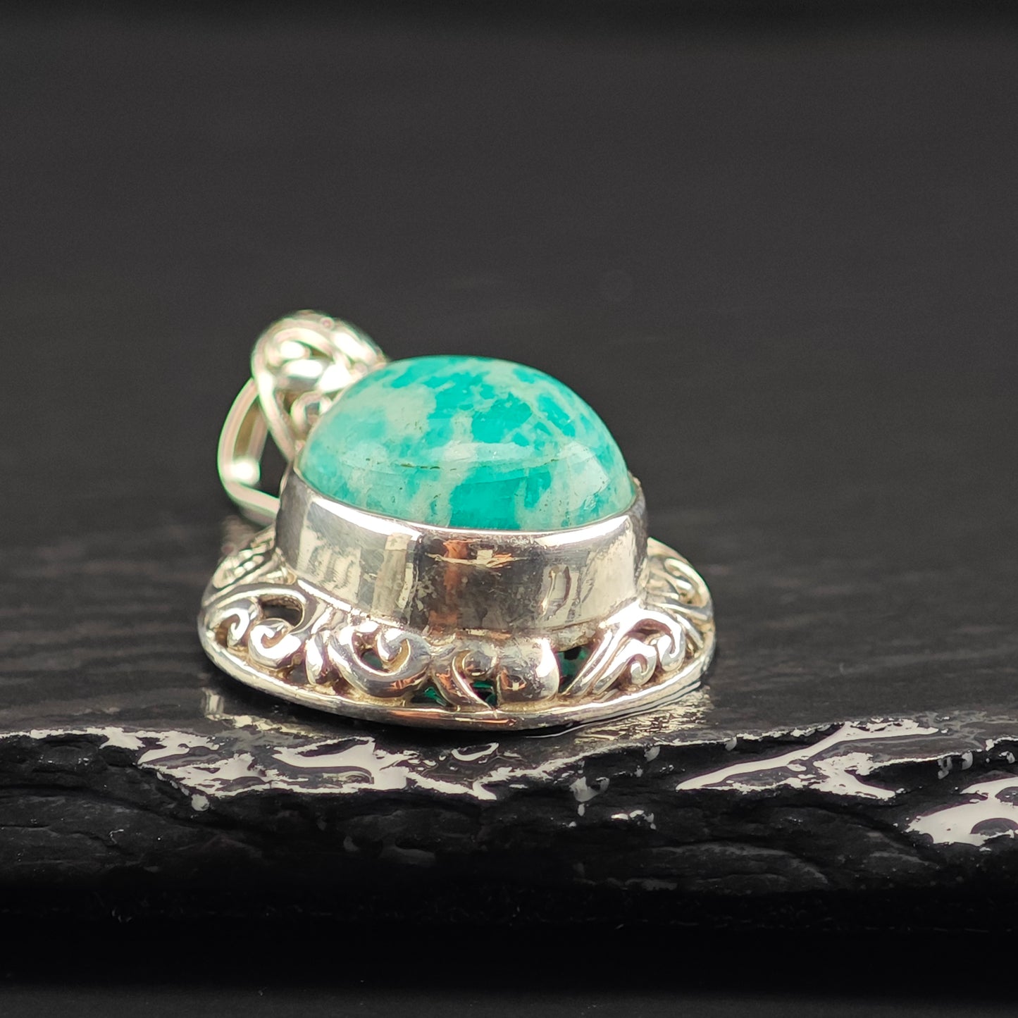 Amazonite Pendant Sterling Silver
