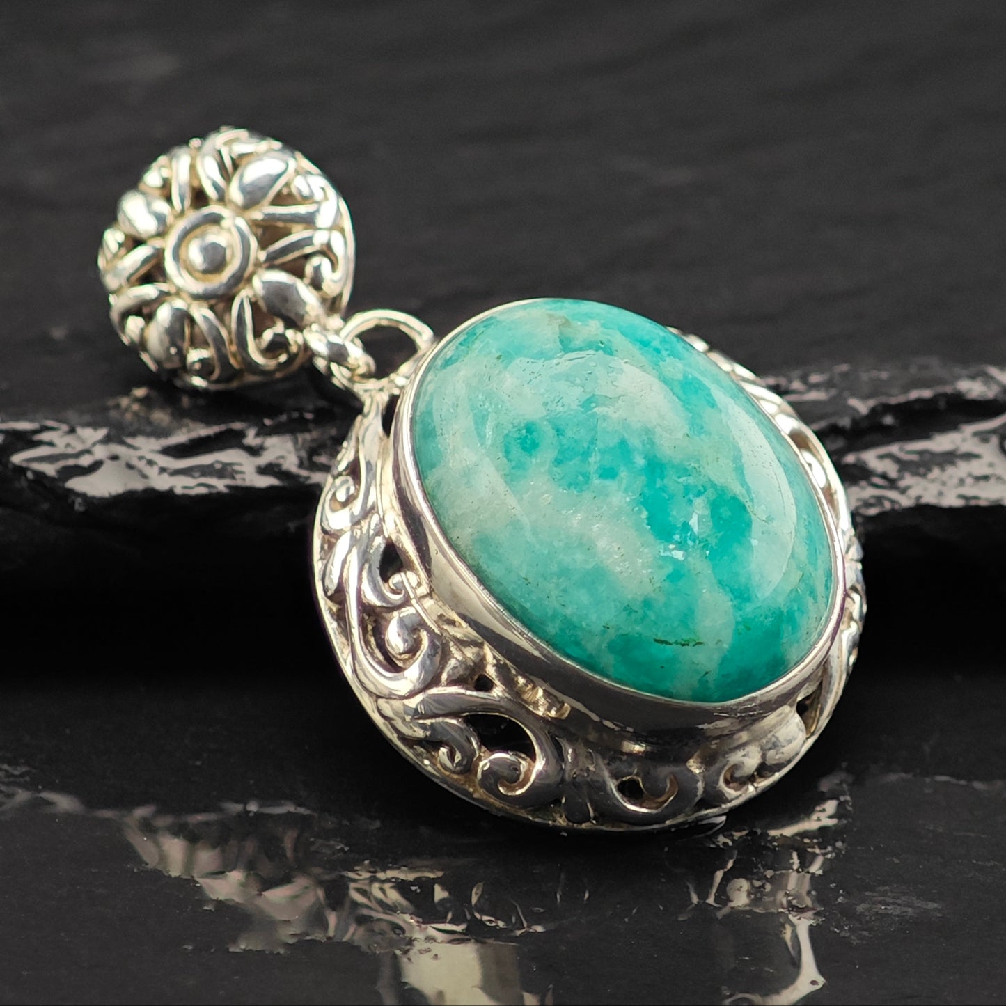 Amazonite Pendant Sterling Silver