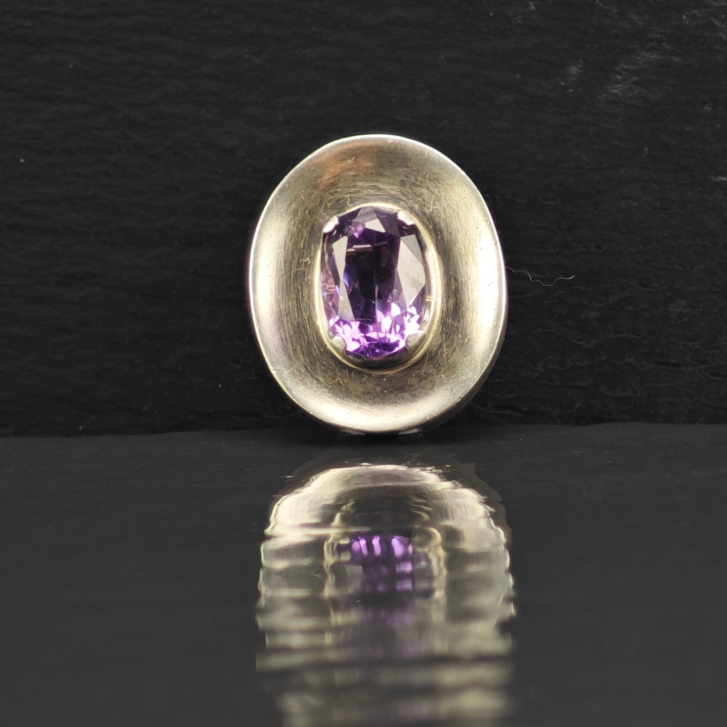 Taxco Amethyst Brooch/Pendant Sterling Silver by Los Ballesteros