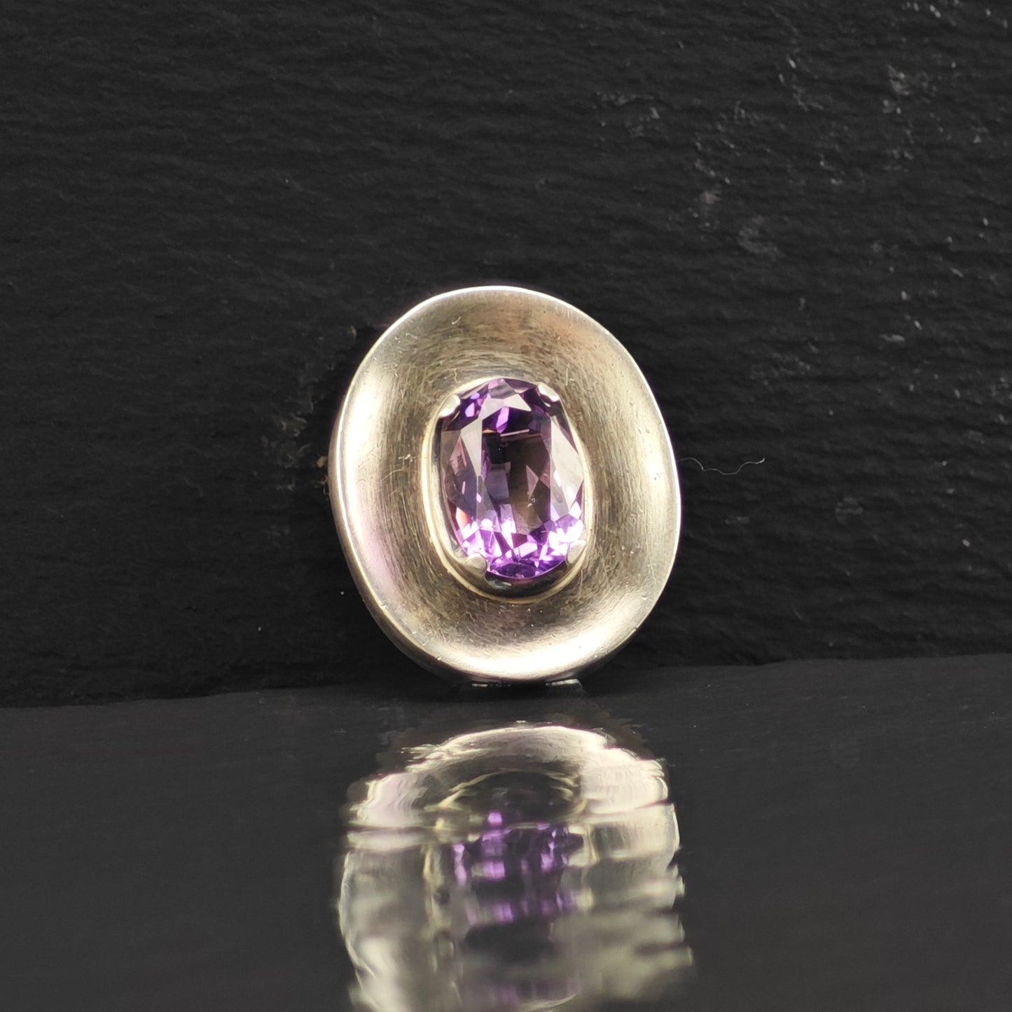 Taxco Amethyst Brooch/Pendant Sterling Silver by Los Ballesteros