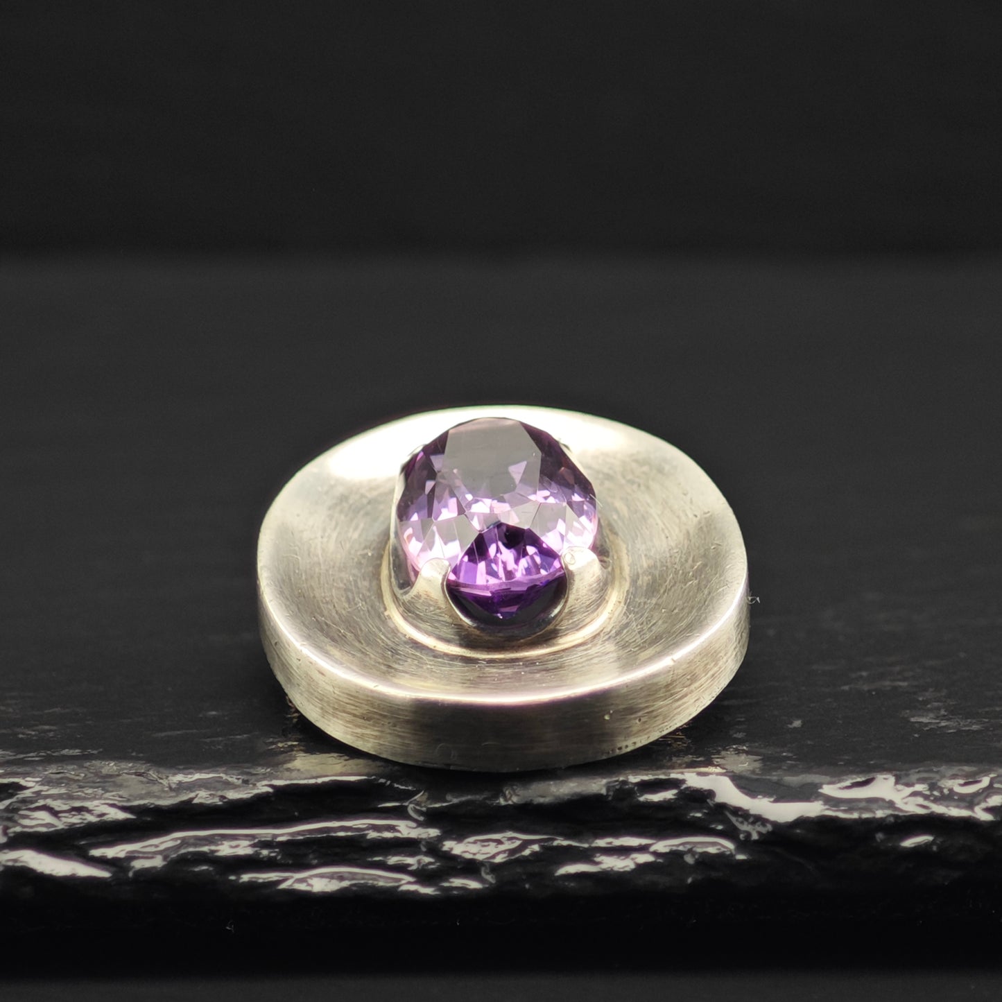 Taxco Amethyst Brooch/Pendant Sterling Silver by Los Ballesteros