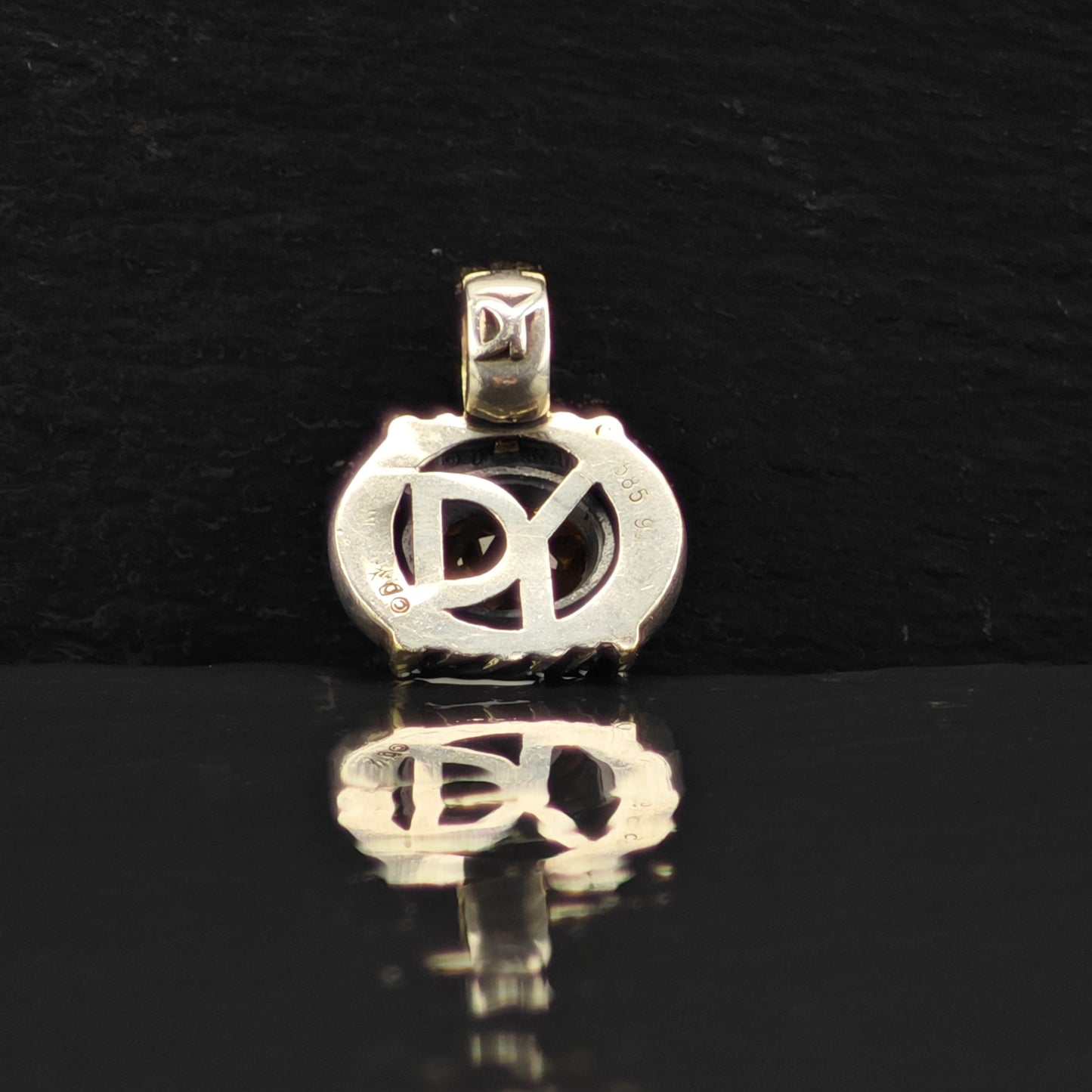 David Yurman Citrine 14k Gold Accent Pendant Sterling Silver P2985