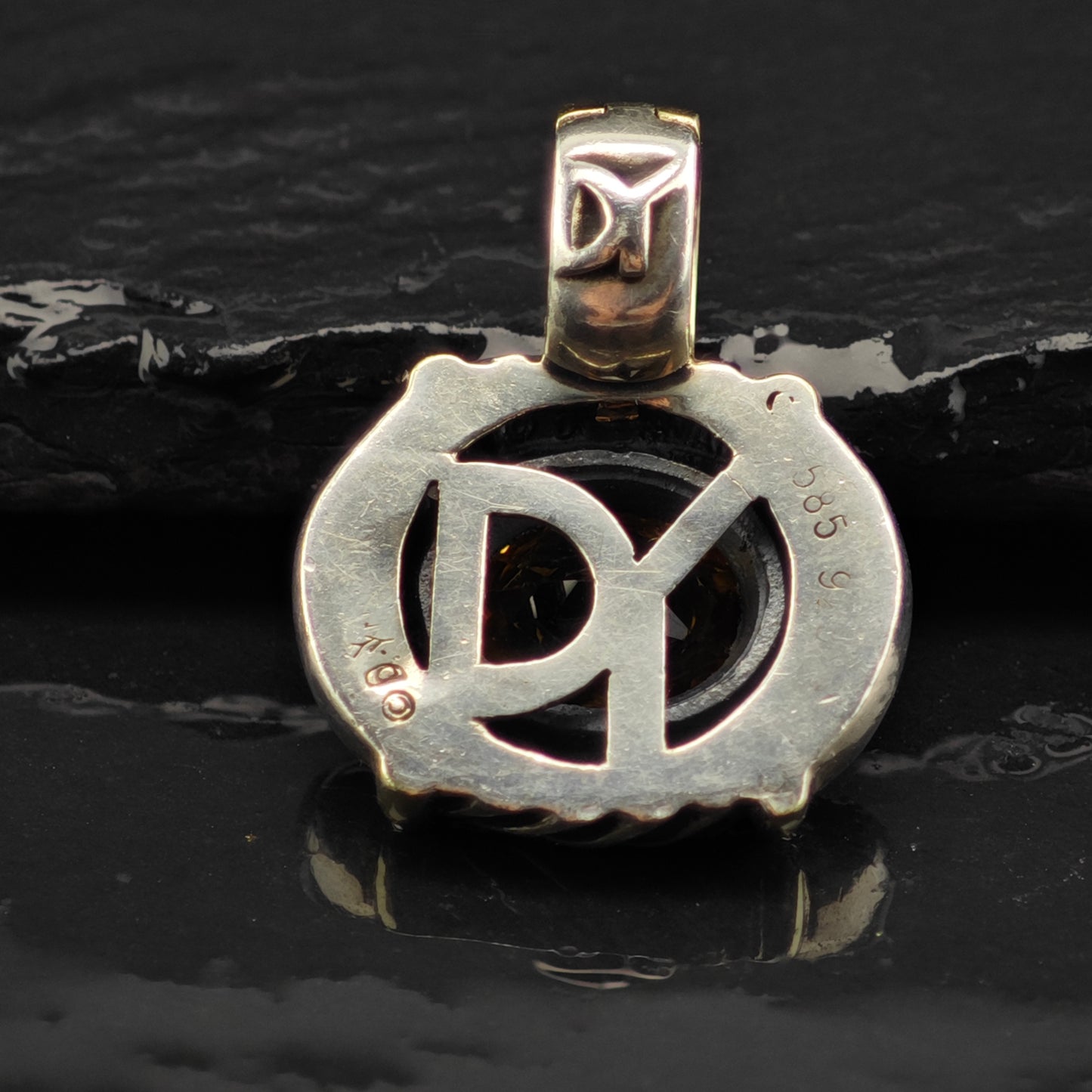 David Yurman Citrine 14k Gold Accent Pendant Sterling Silver P2985