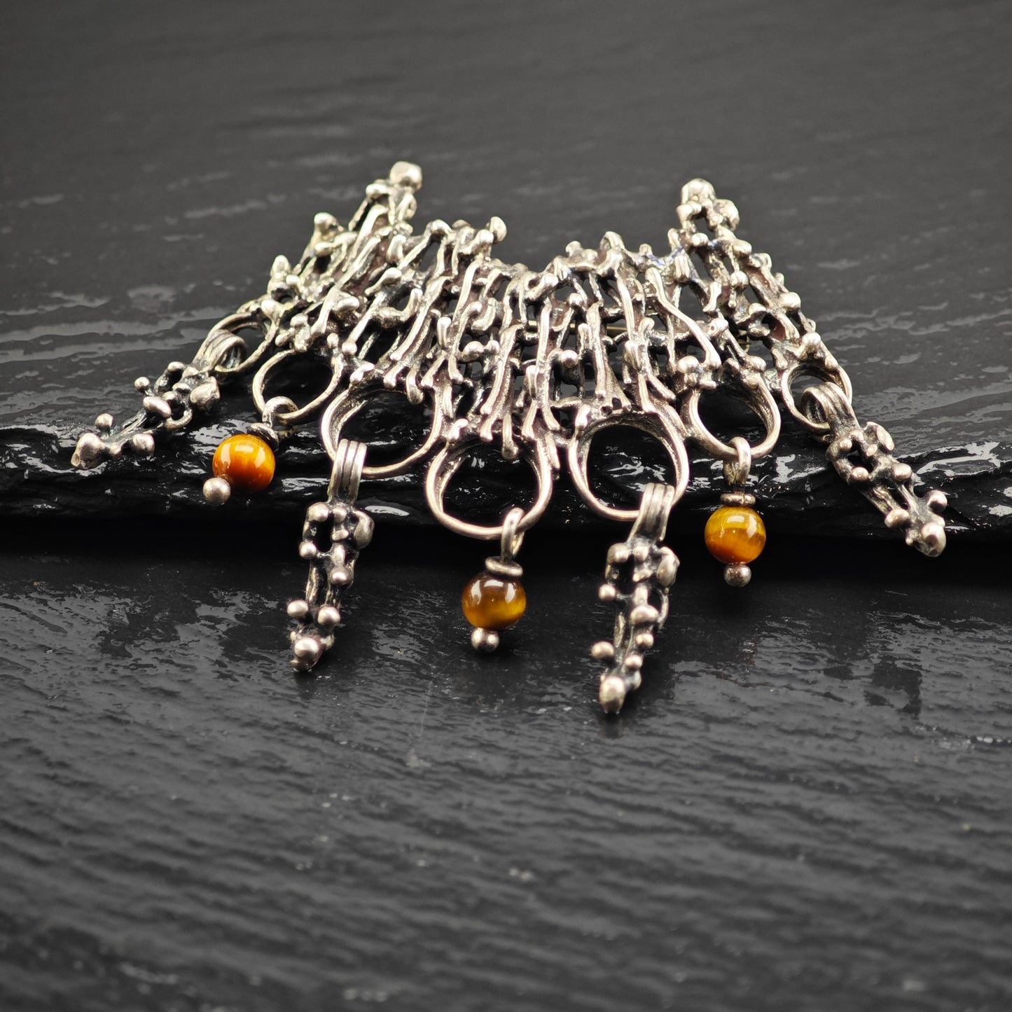 Brutalist Sterling Silver Brooch B2174