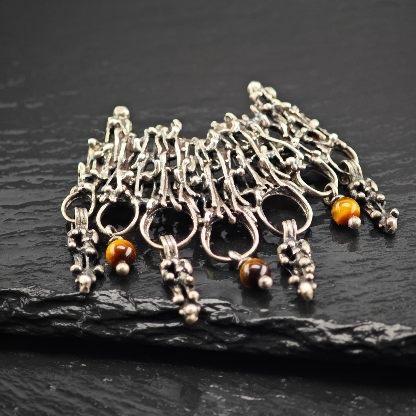 Brutalist Sterling Silver Brooch B2174