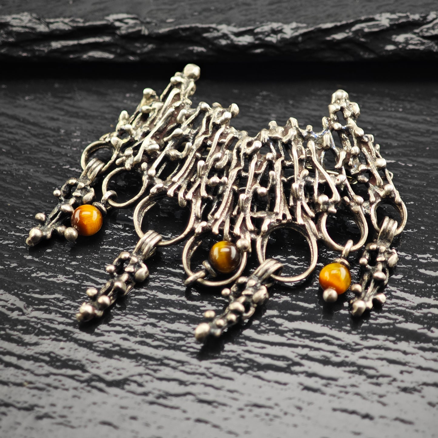 Brutalist Sterling Silver Brooch B2174