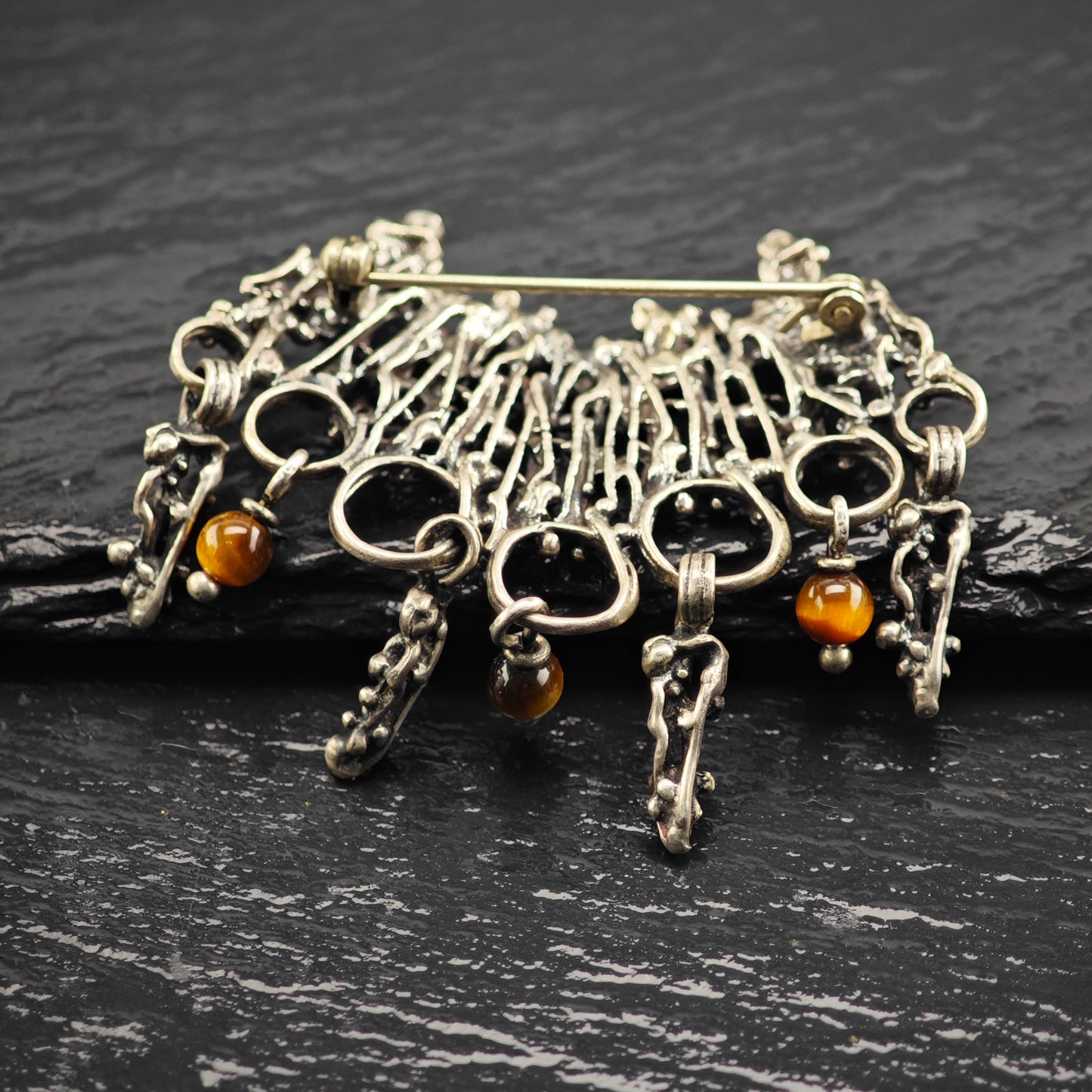 Brutalist Sterling Silver Brooch B2174