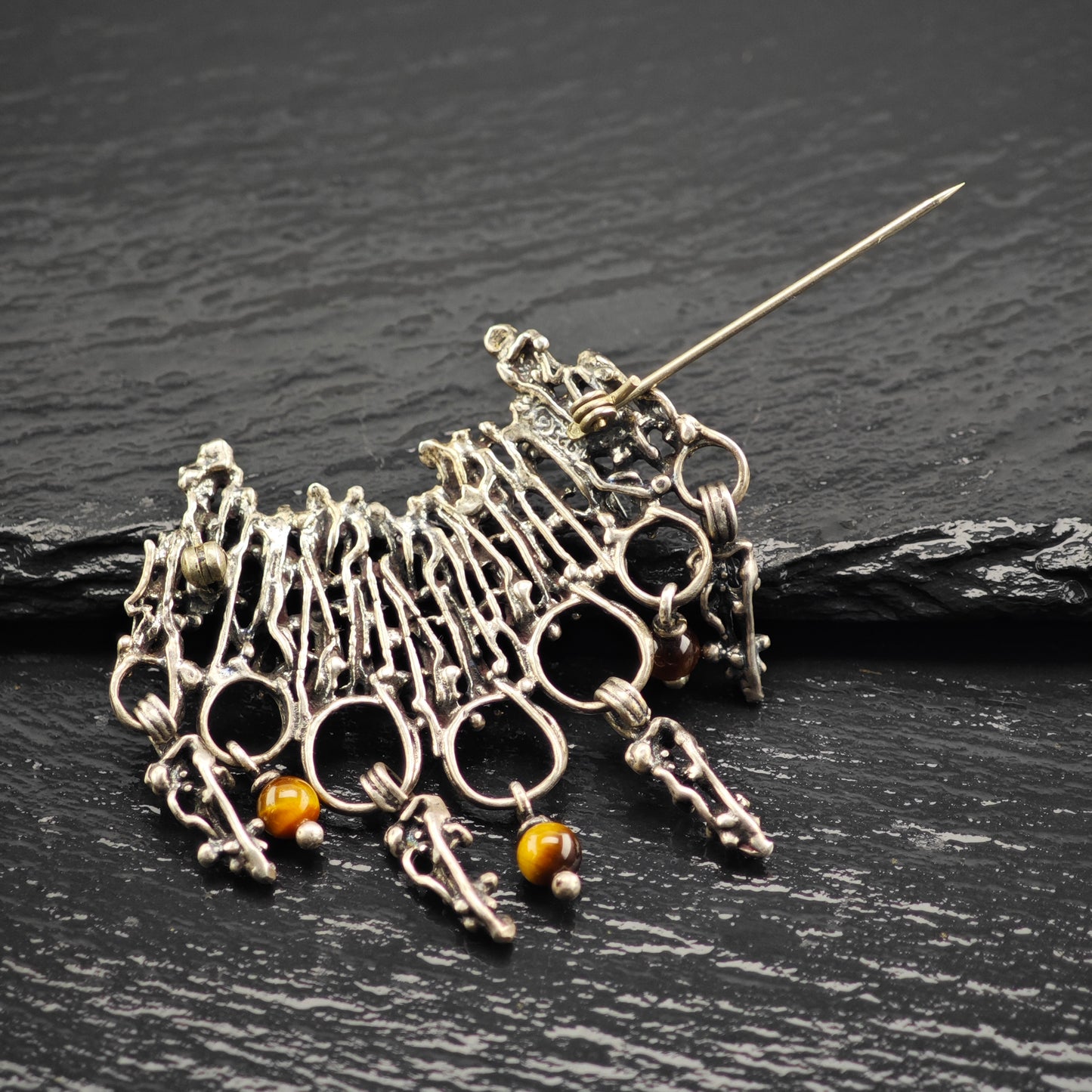 Brutalist Sterling Silver Brooch B2174