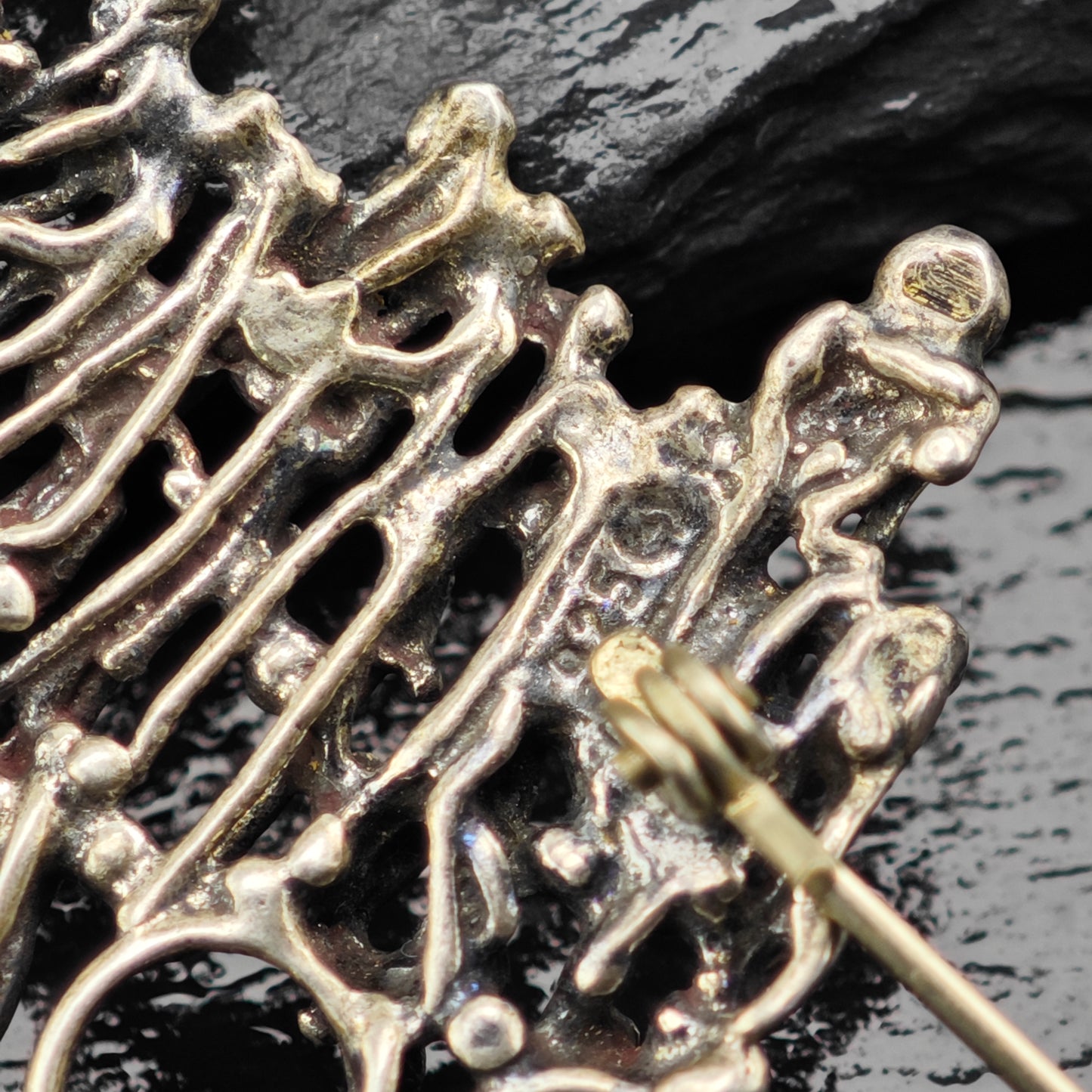 Brutalist Sterling Silver Brooch B2174