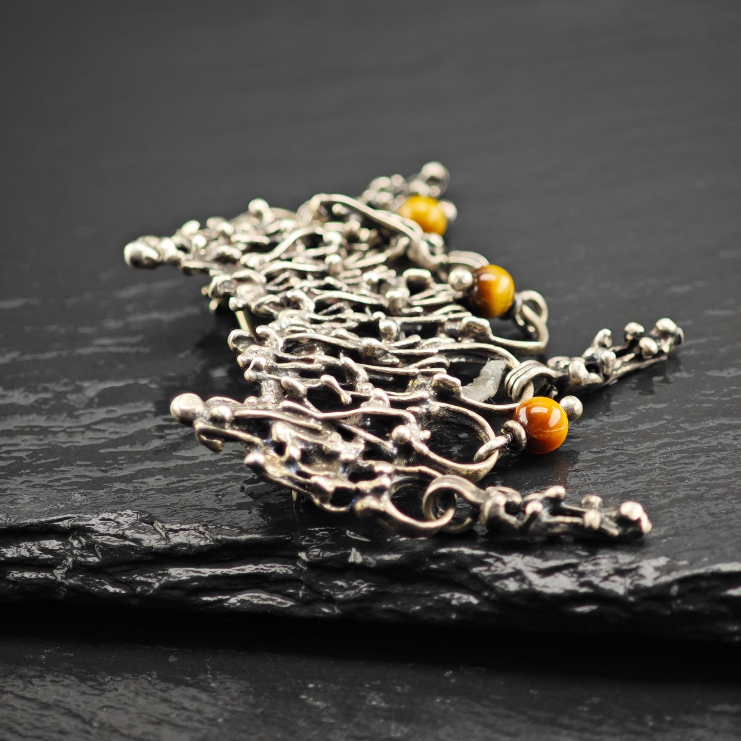 Brutalist Sterling Silver Brooch B2174