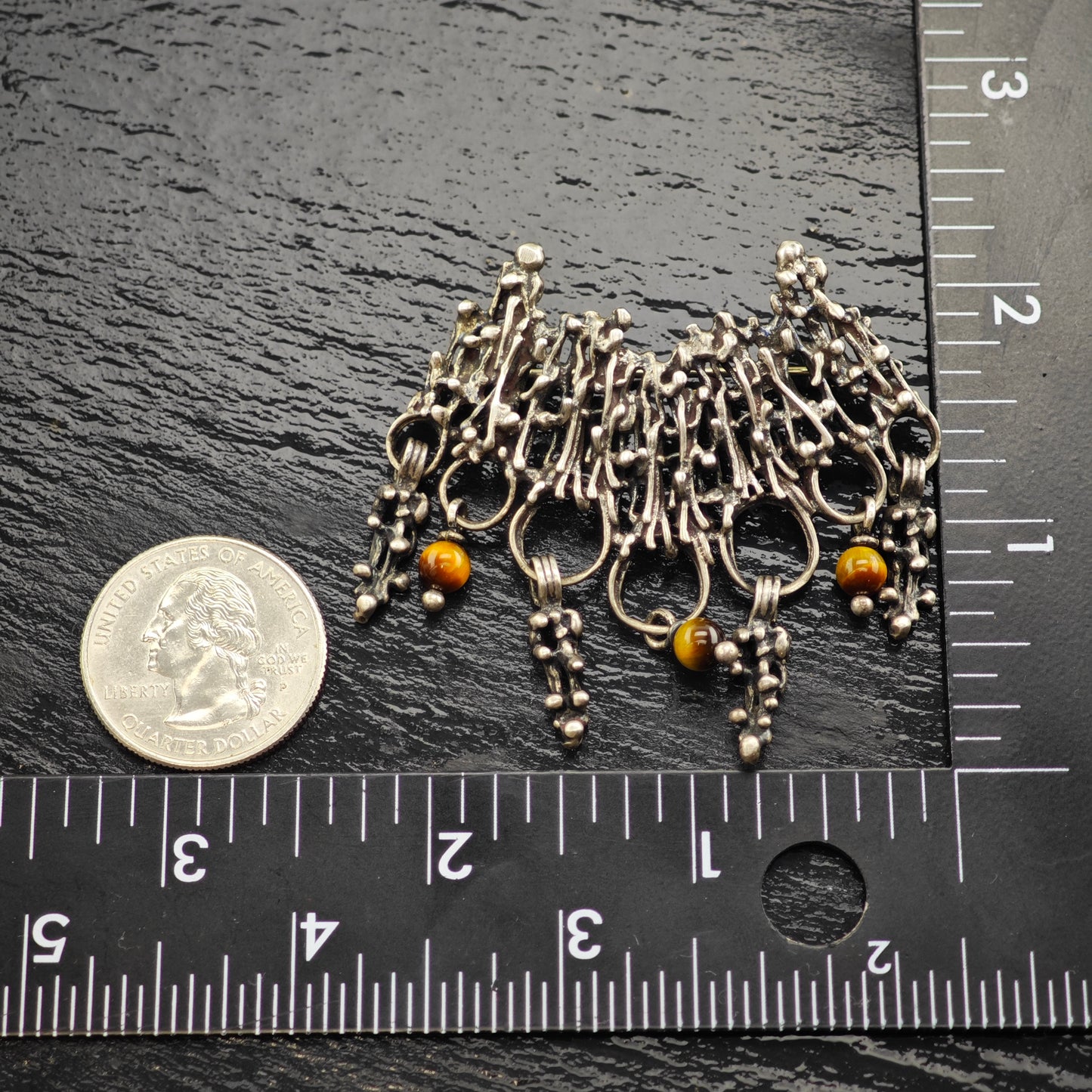 Brutalist Sterling Silver Brooch B2174