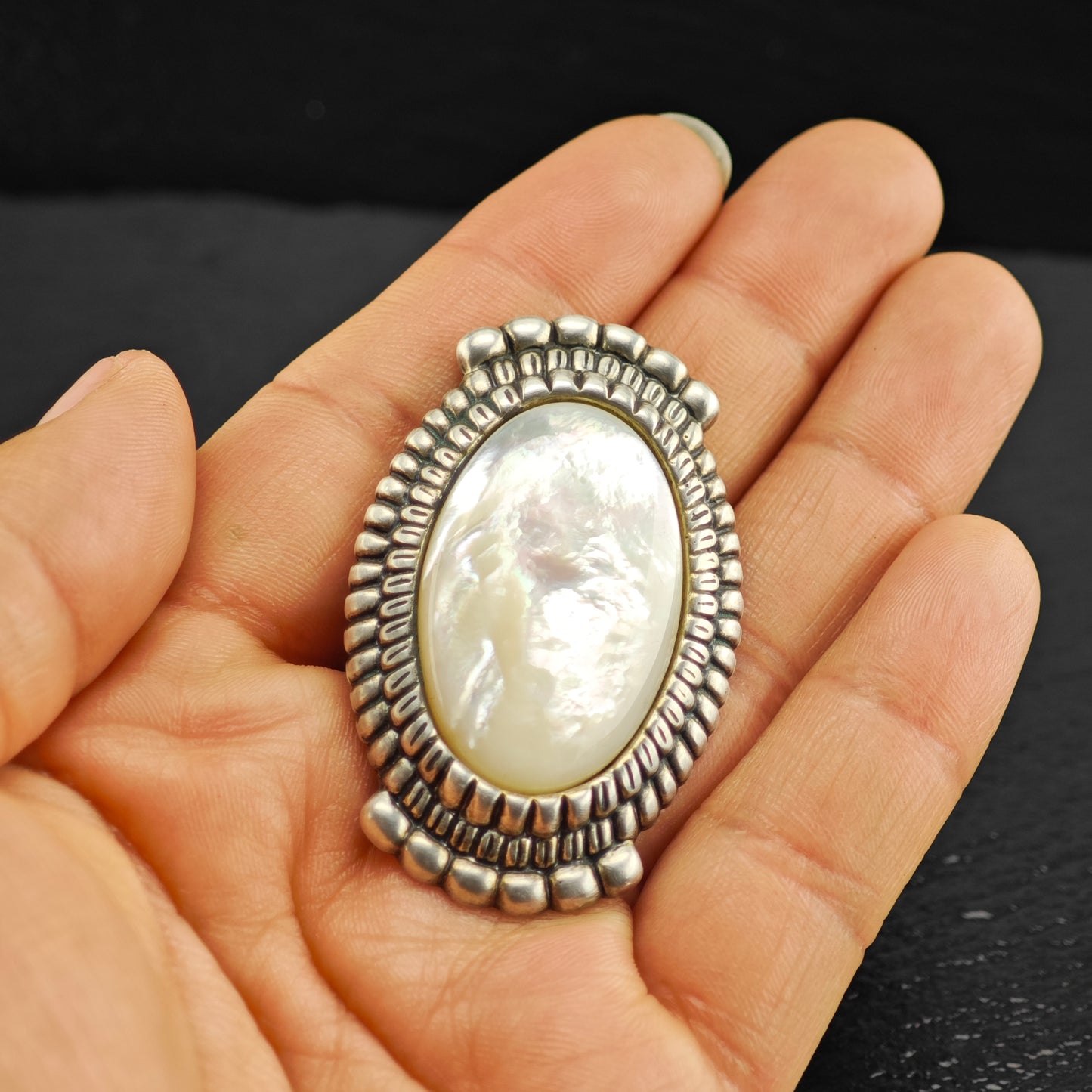 Relios Oval Mother of Pearl Brooch Sterling Silver P2905