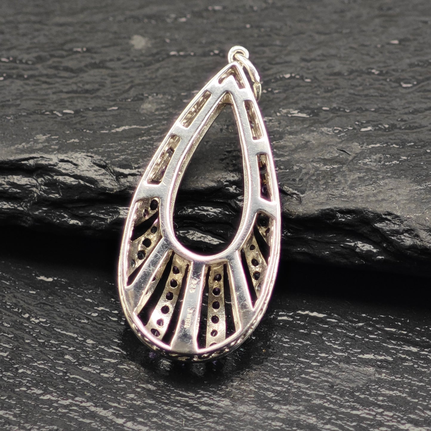 JWBR Gemstone Teardrop Pendant Sterling Silver P2906