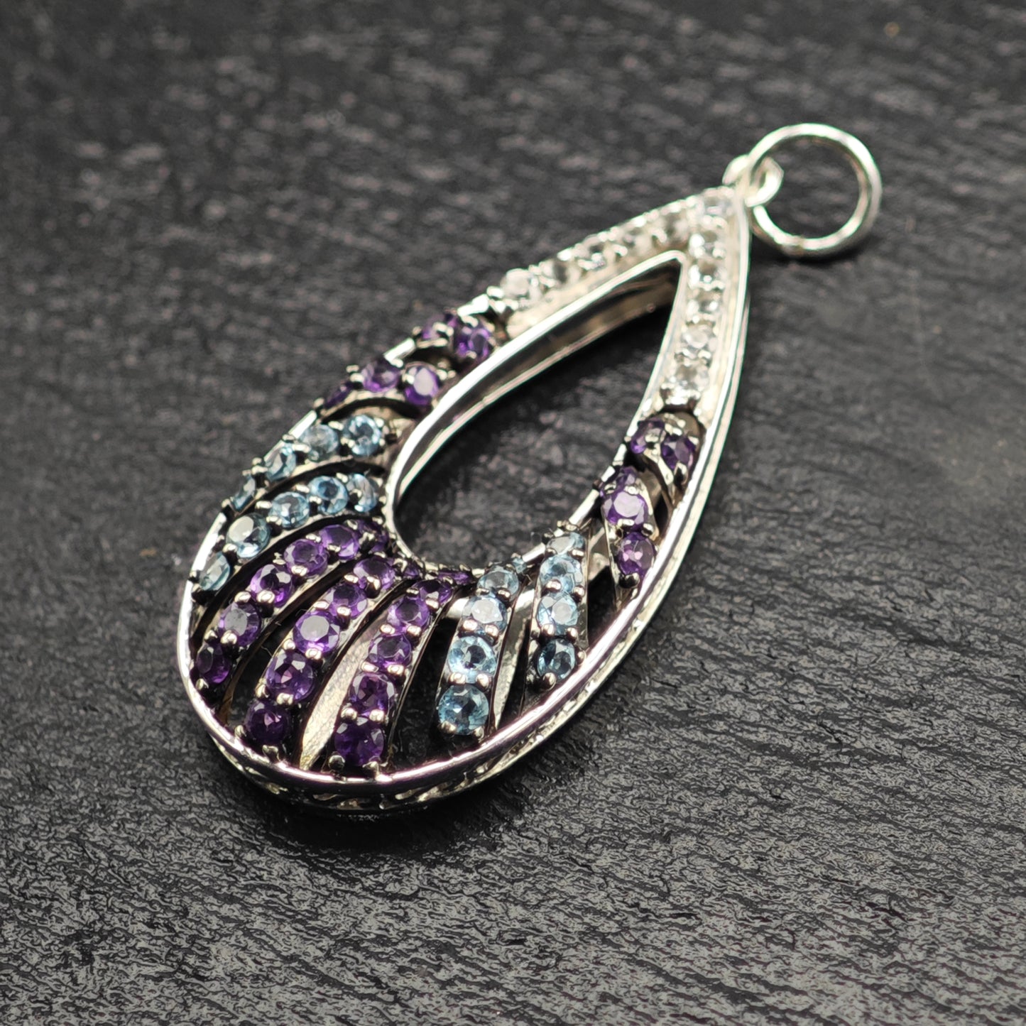 JWBR Gemstone Teardrop Pendant Sterling Silver P2906
