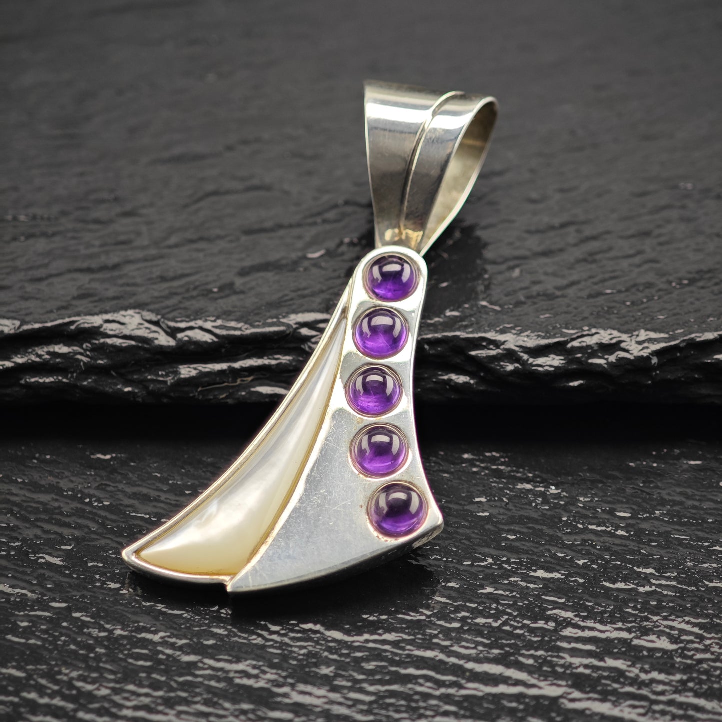 DTR MOP and Amethyst Pendant Sterling Silver P2926