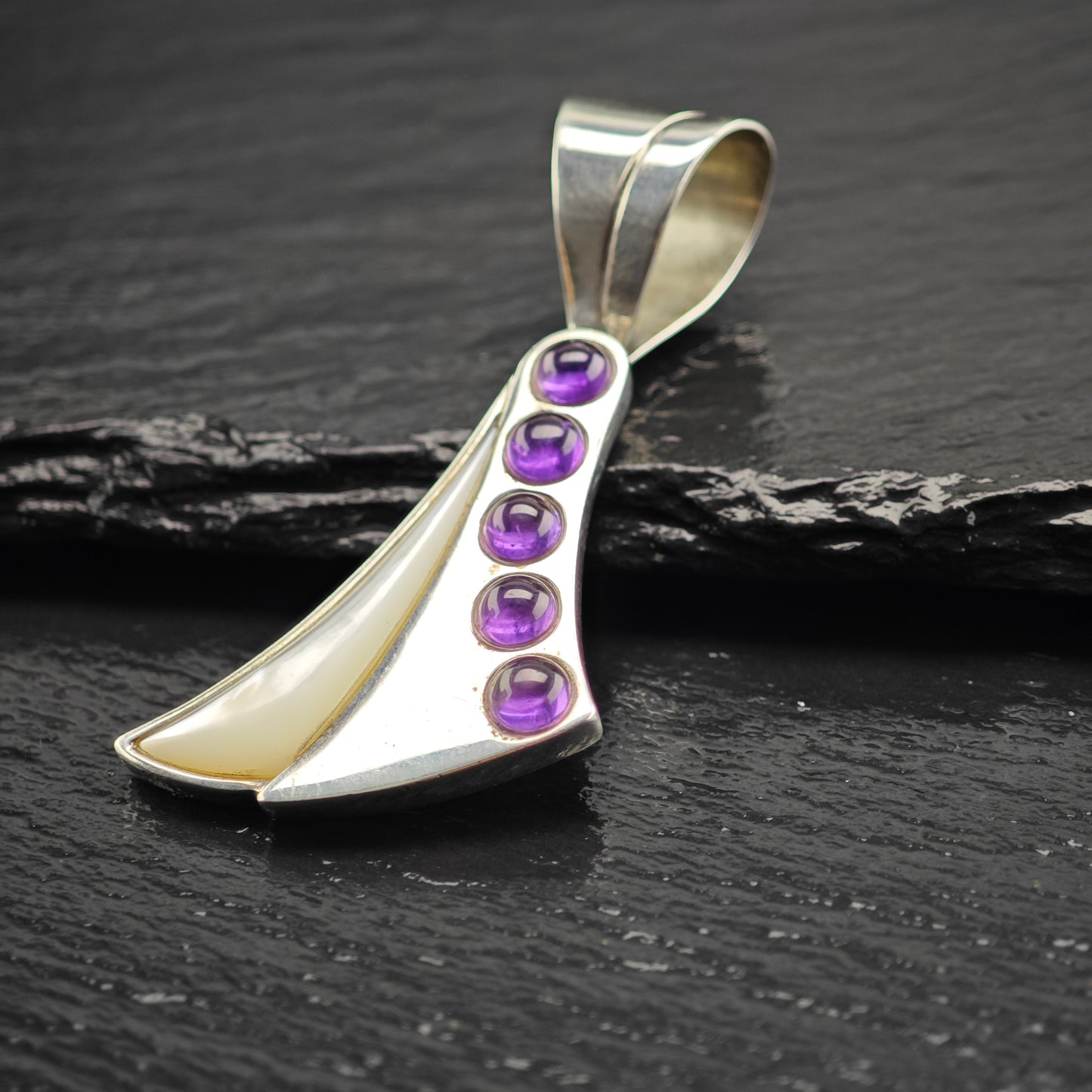 DTR MOP and Amethyst Pendant Sterling Silver P2926