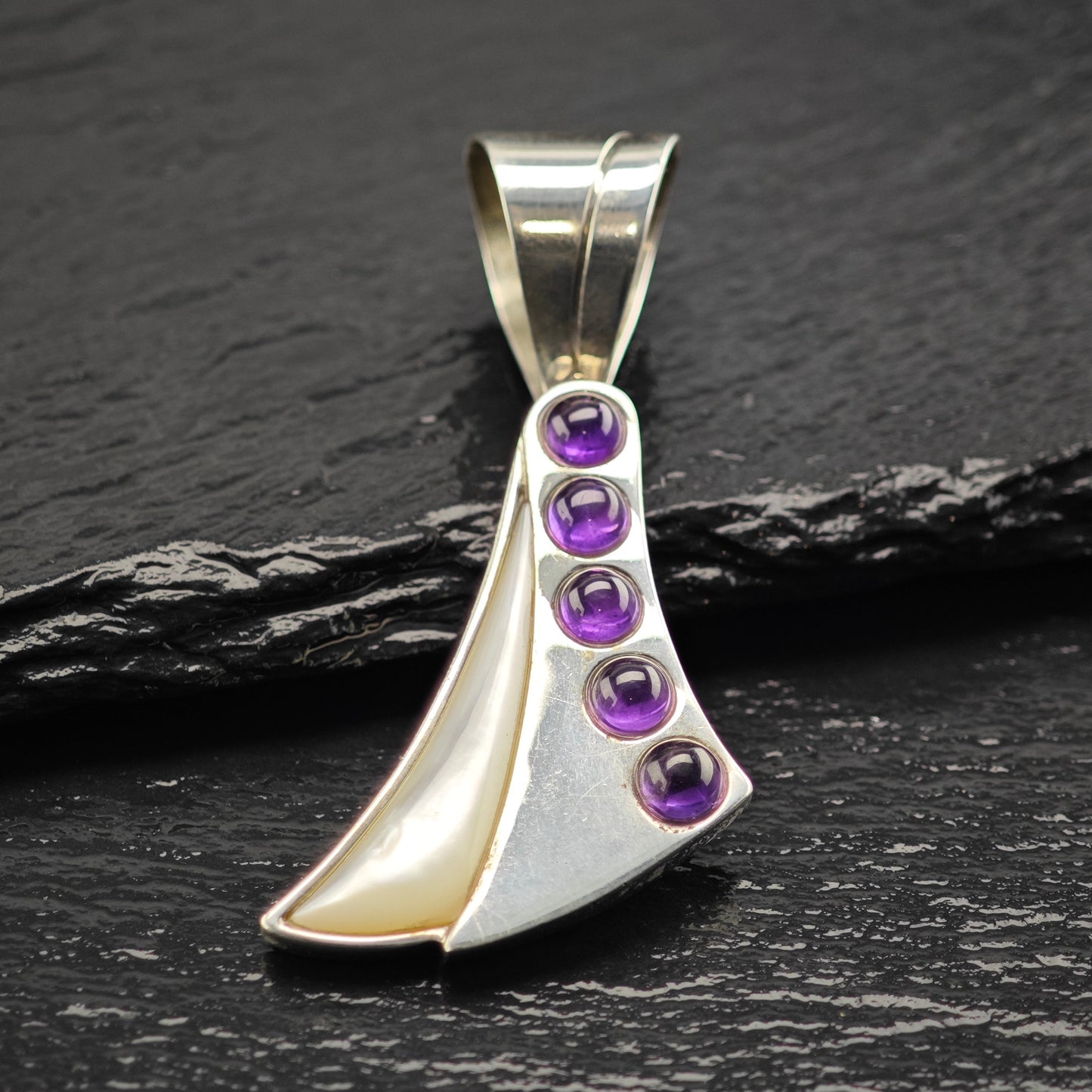 DTR MOP and Amethyst Pendant Sterling Silver P2926