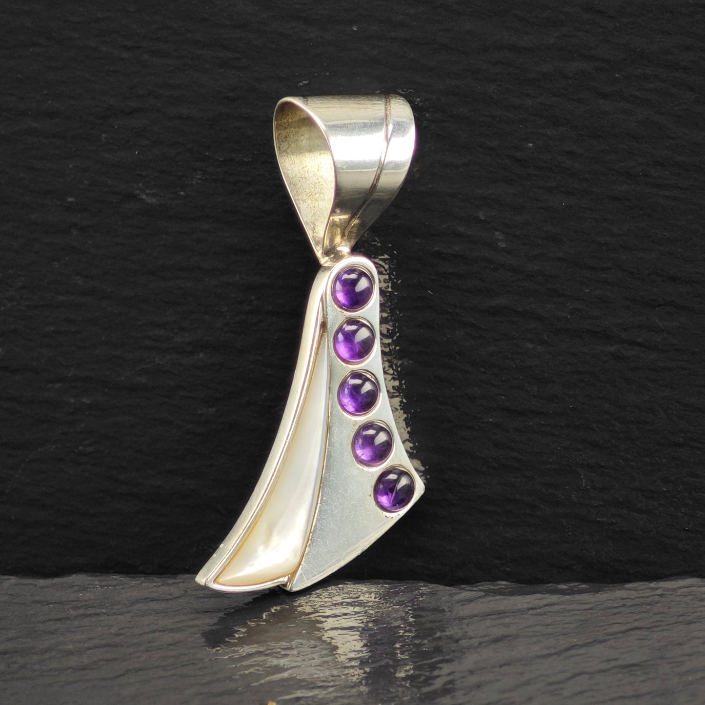 DTR MOP and Amethyst Pendant Sterling Silver P2926