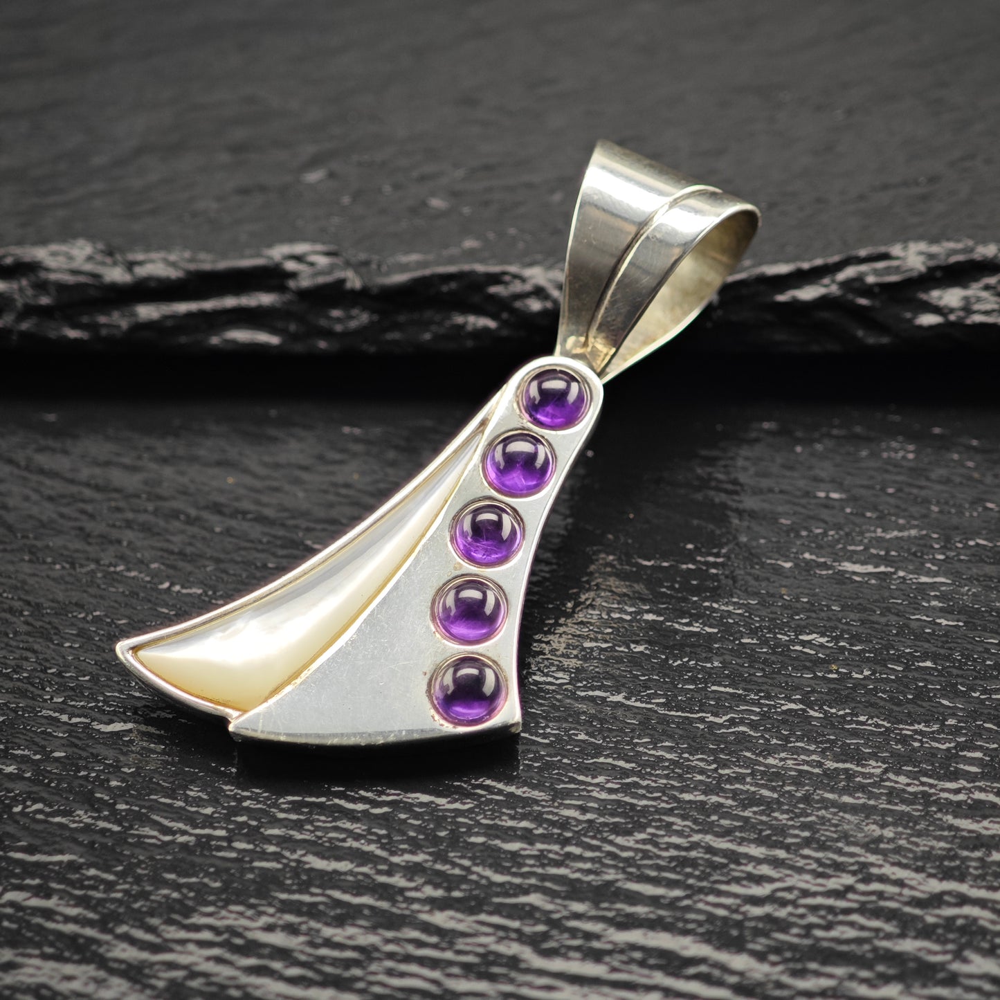 DTR MOP and Amethyst Pendant Sterling Silver P2926