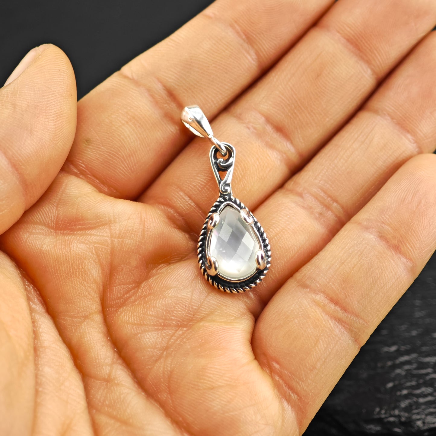 MOP Doublet Pendant Sterling Silver P2925