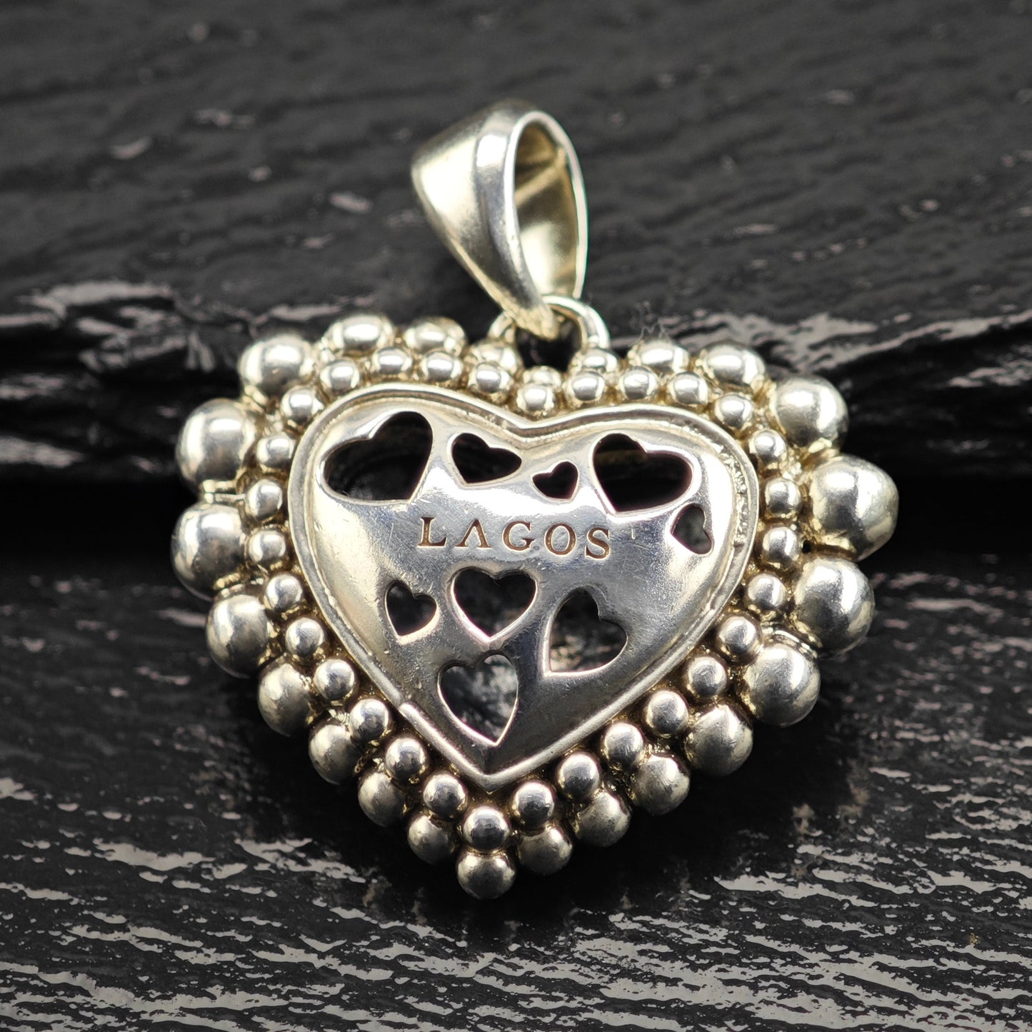 Lagos Reversible Bubble Heart Pendant Sterling Silver P2911
