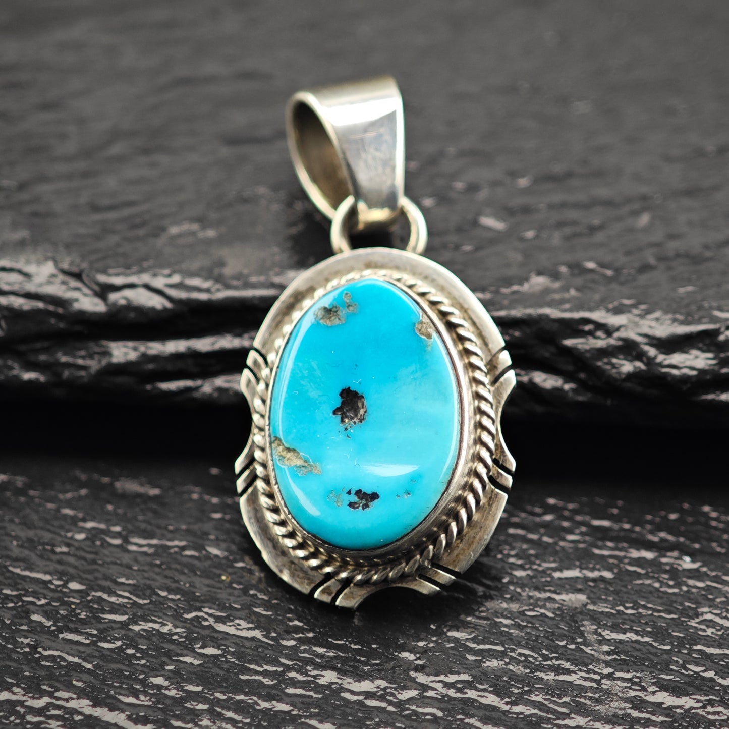 Sleeping Beauty Turquoise Pendant Sterling Silver P2912