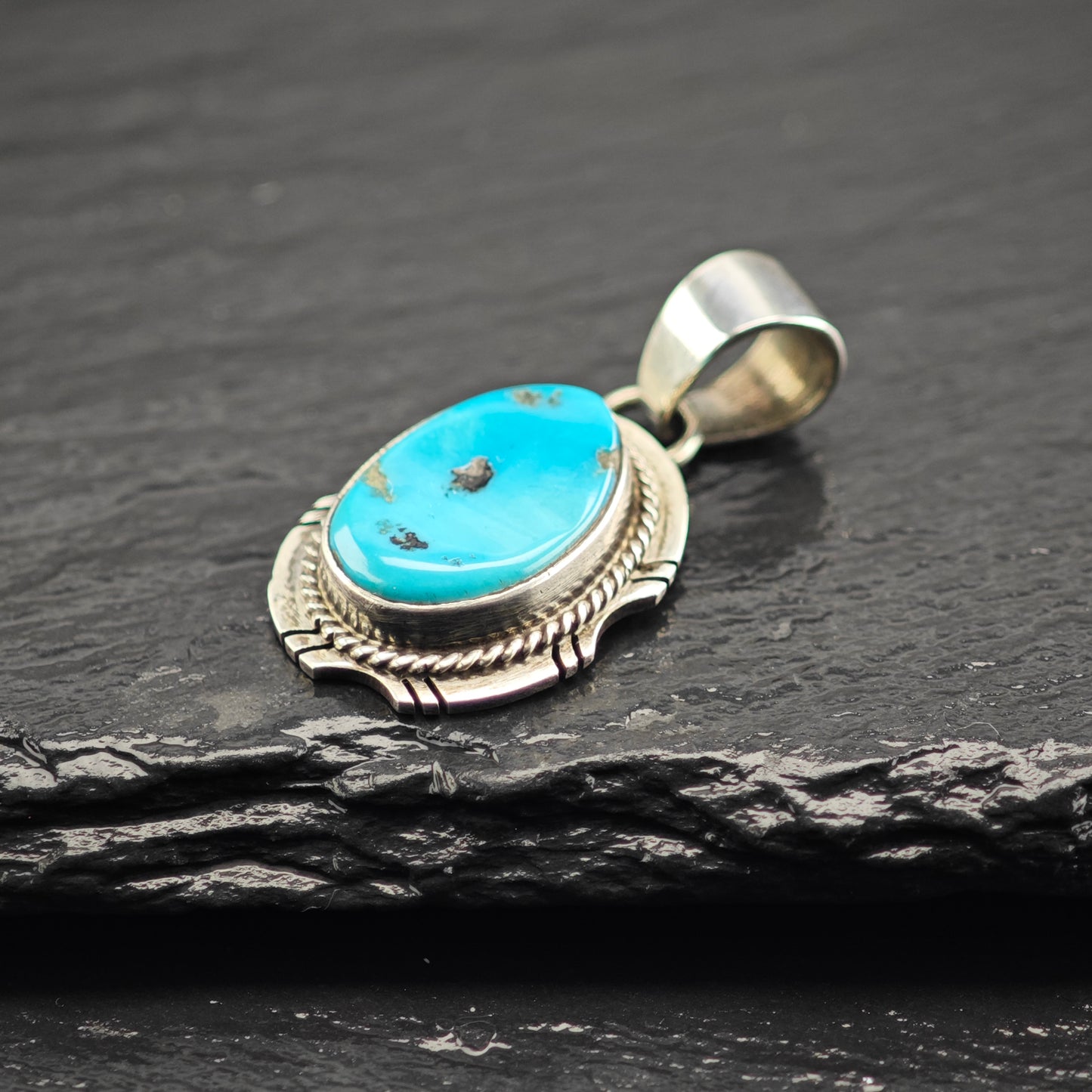 Sleeping Beauty Turquoise Pendant Sterling Silver P2912