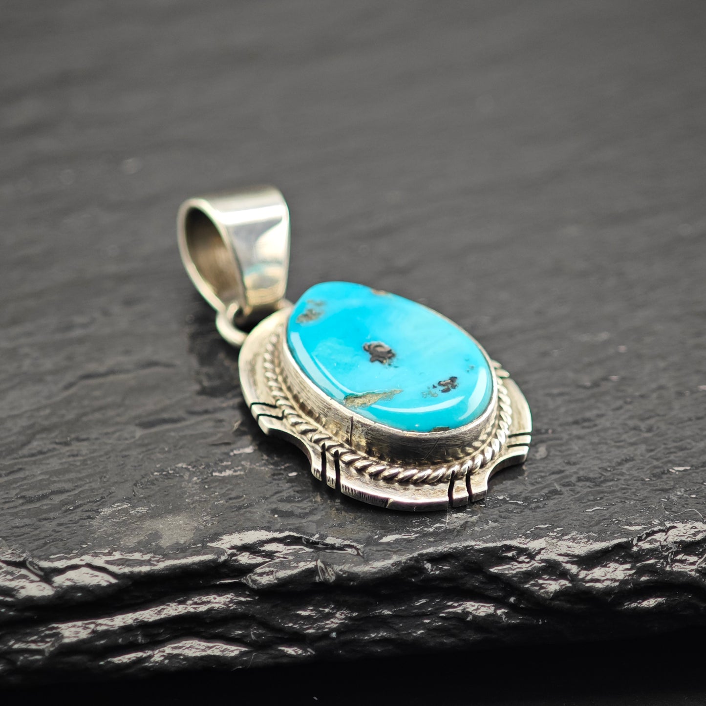 Sleeping Beauty Turquoise Pendant Sterling Silver P2912