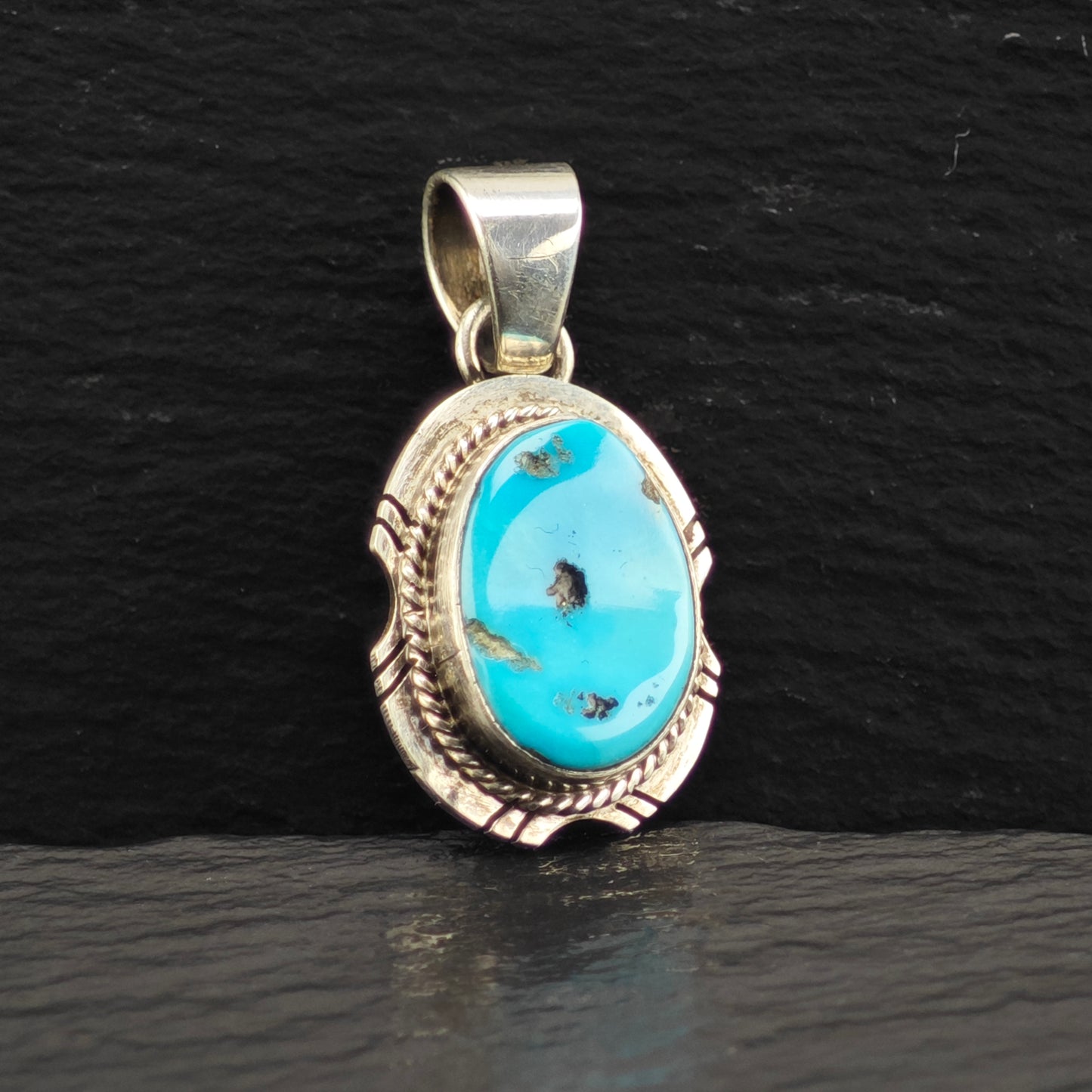 Sleeping Beauty Turquoise Pendant Sterling Silver P2912