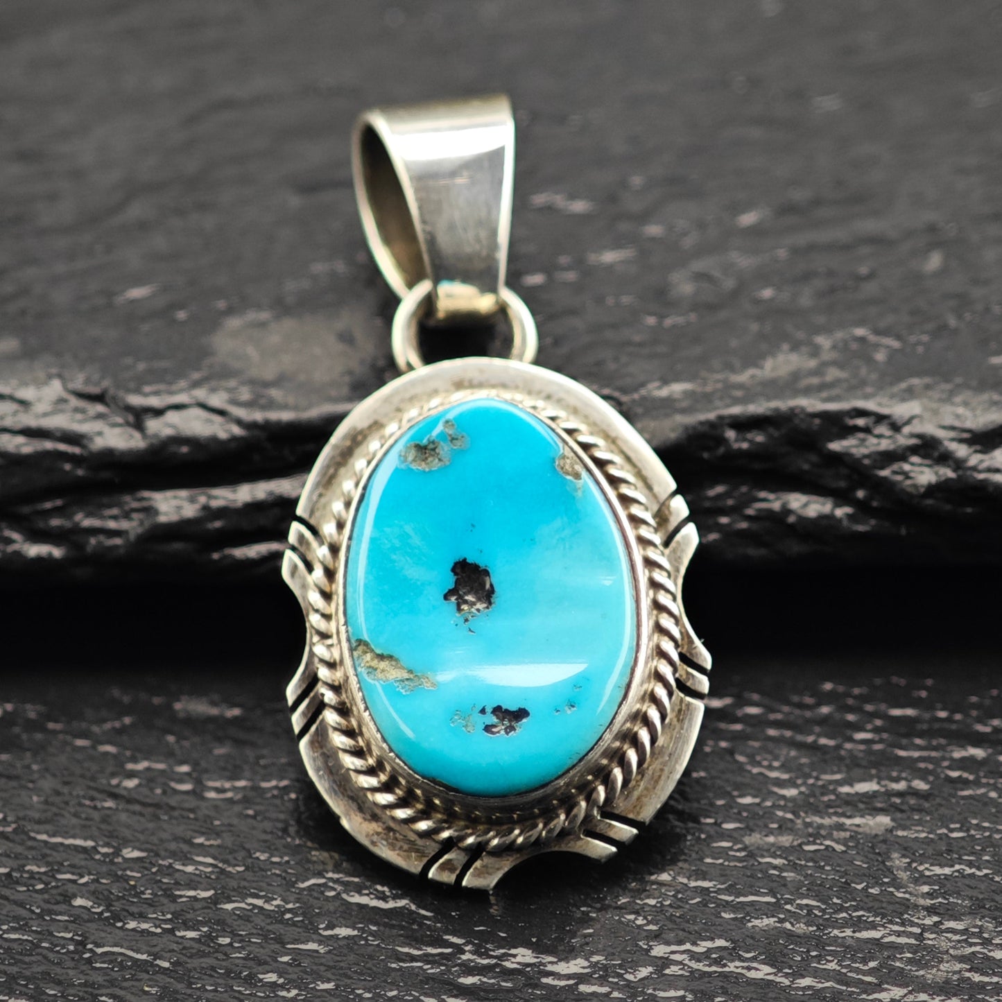 Sleeping Beauty Turquoise Pendant Sterling Silver P2912