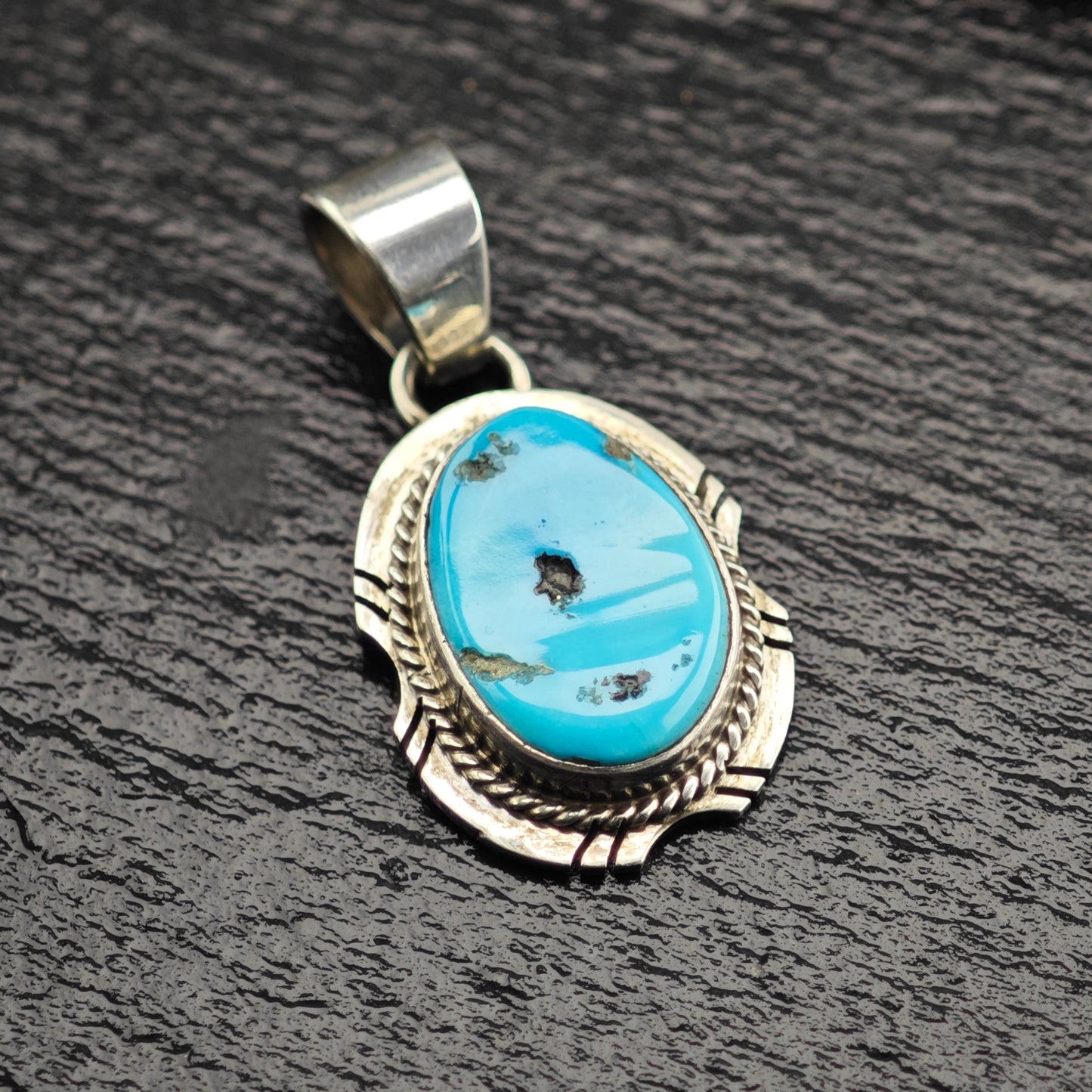 Sleeping Beauty Turquoise Pendant Sterling Silver P2912