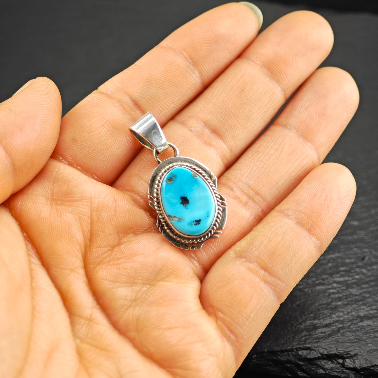 Sleeping Beauty Turquoise Pendant Sterling Silver P2912