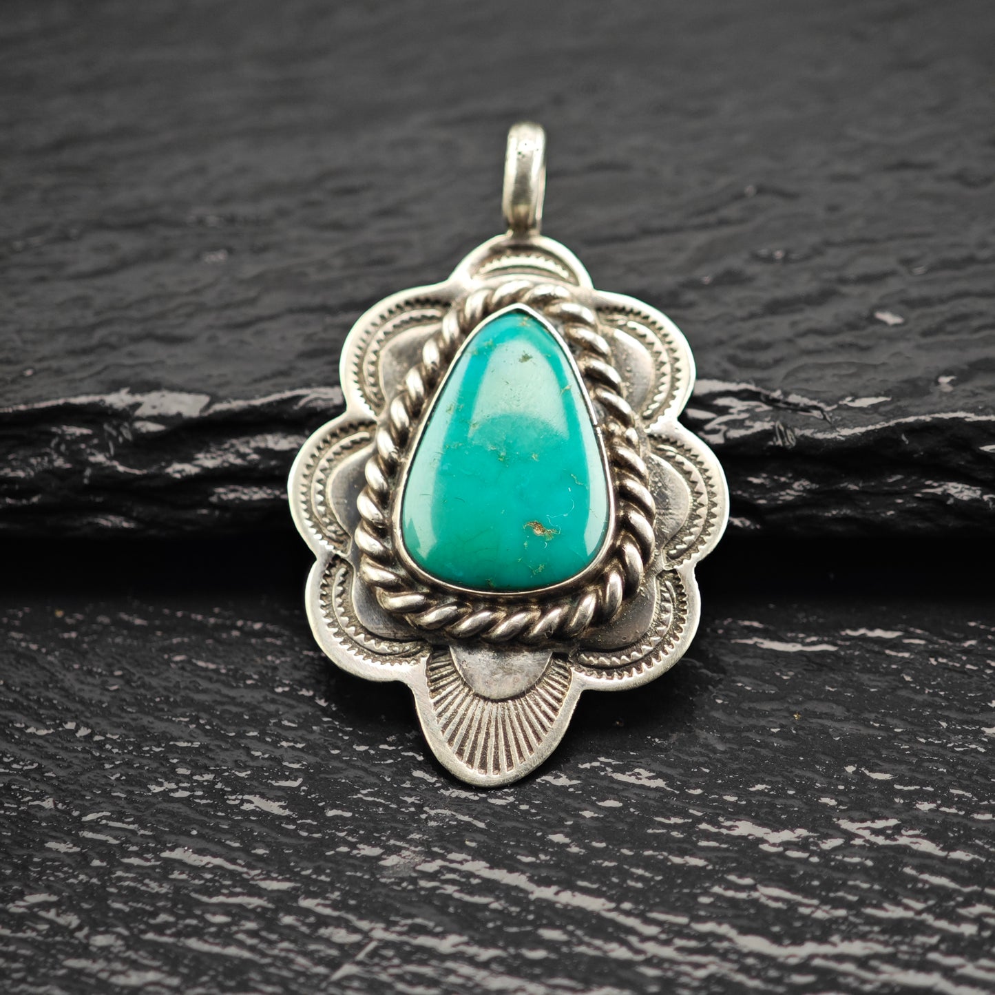 Native American Turquise Pendant Sterling Silver P2913