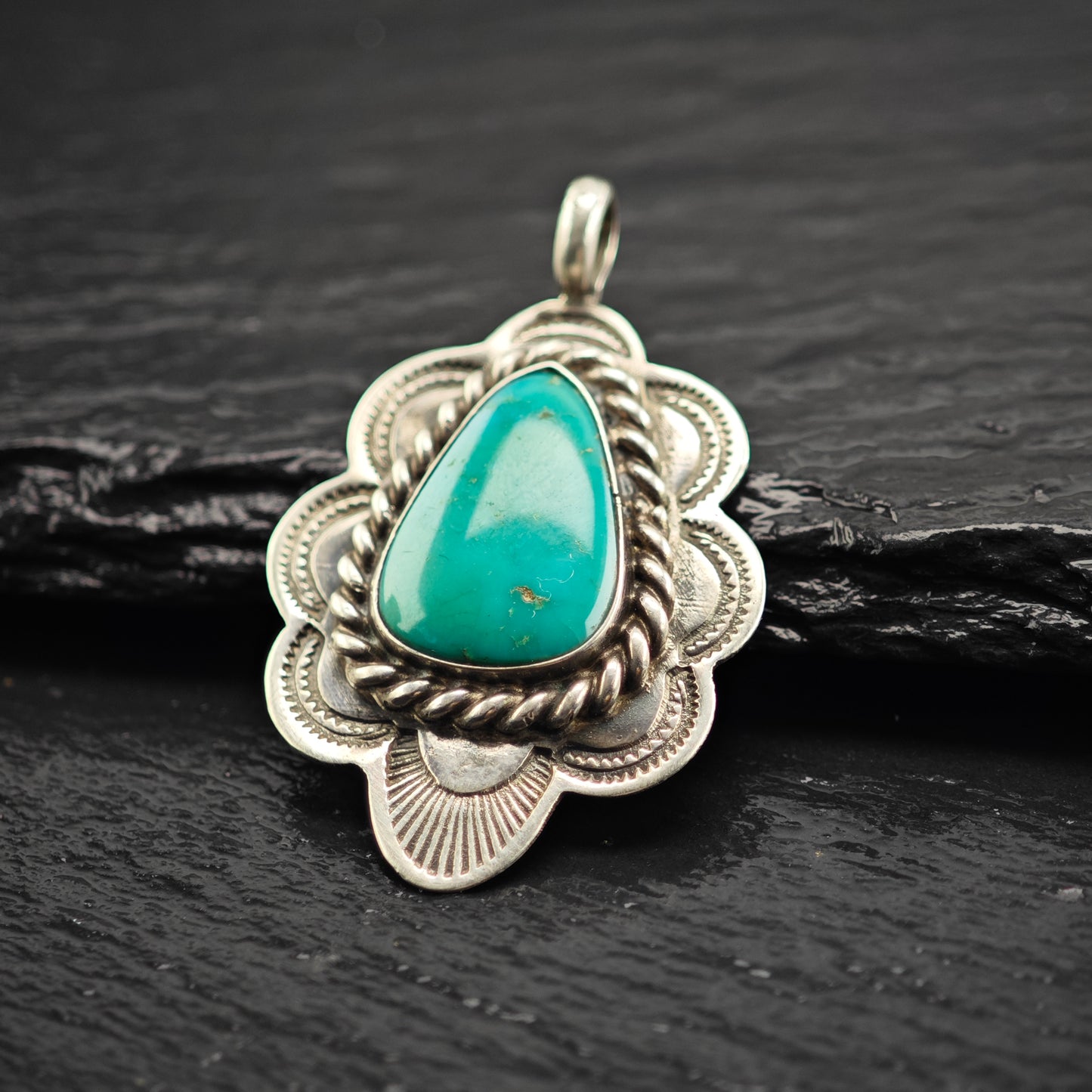 Native American Turquise Pendant Sterling Silver P2913