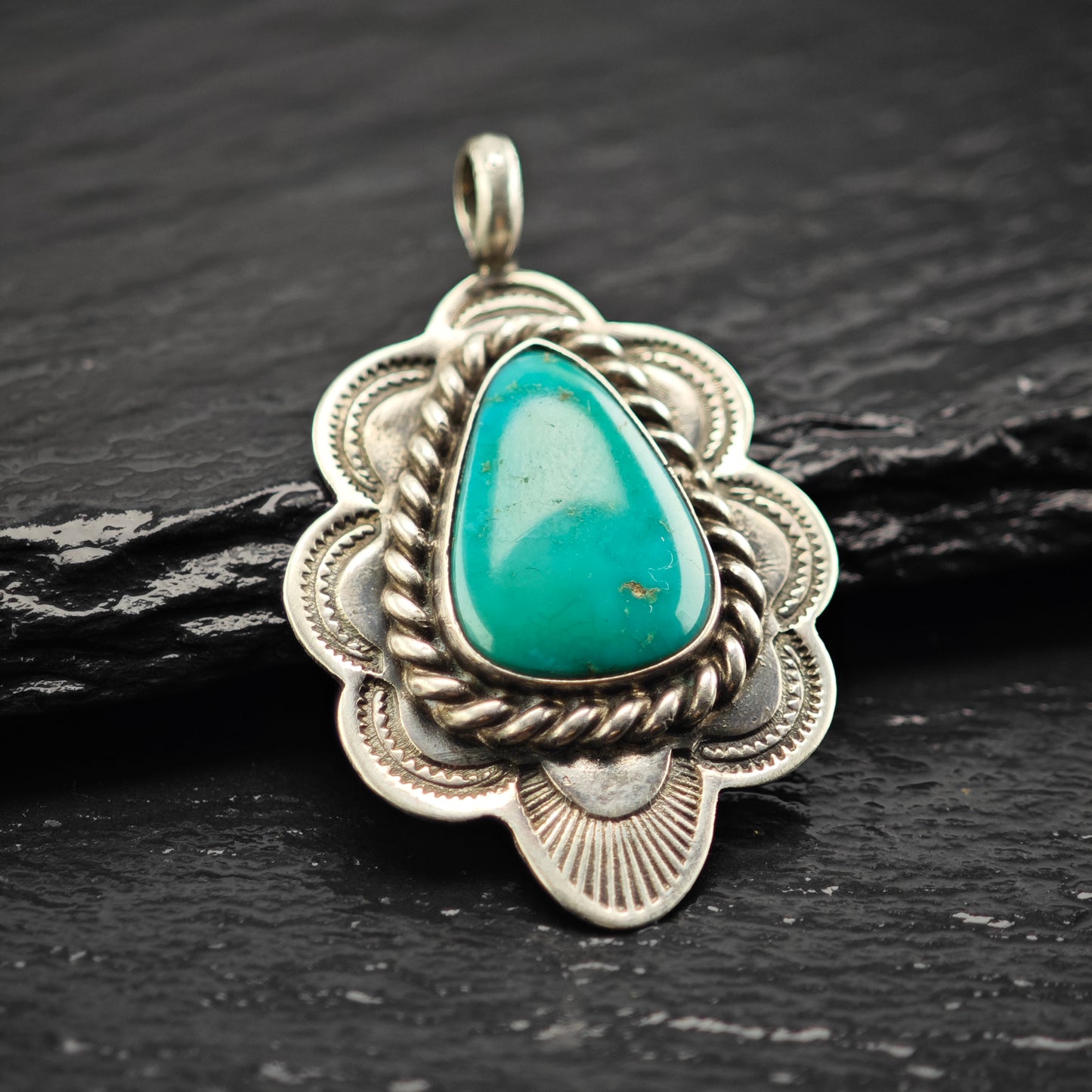 Native American Turquise Pendant Sterling Silver P2913