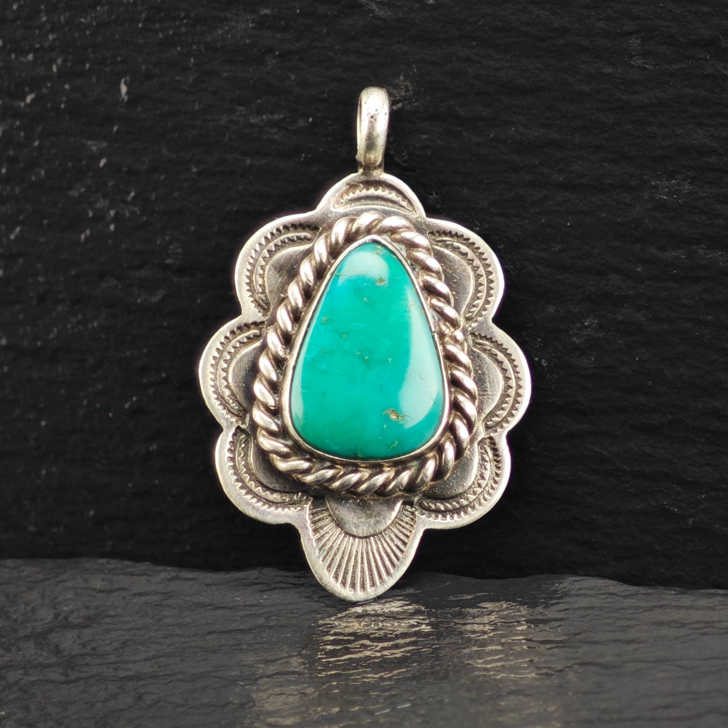 Native American Turquise Pendant Sterling Silver P2913