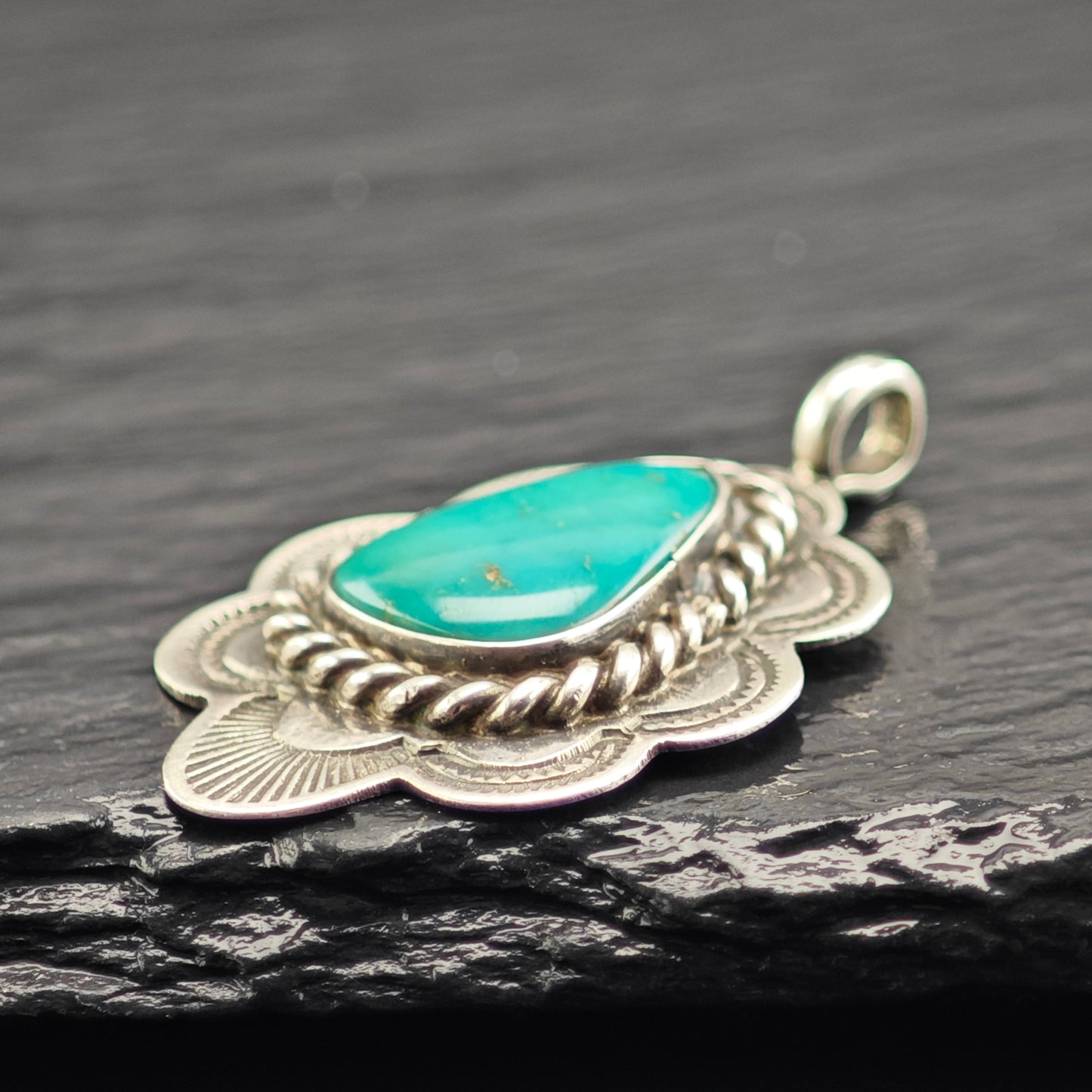 Native American Turquise Pendant Sterling Silver P2913