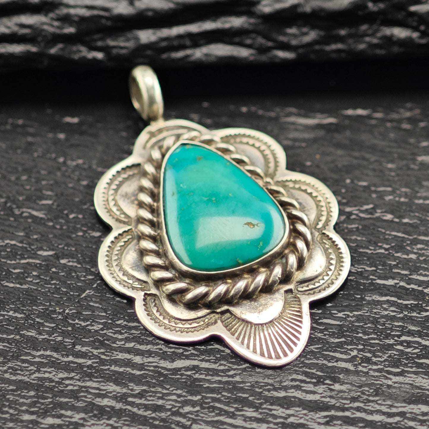 Native American Turquise Pendant Sterling Silver P2913