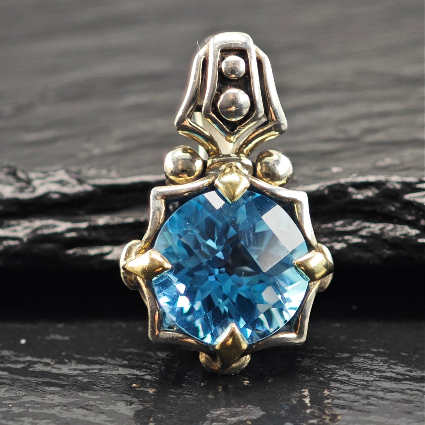 Effy 18k Gold Accent Topaz Pendant Sterling Silver P2915
