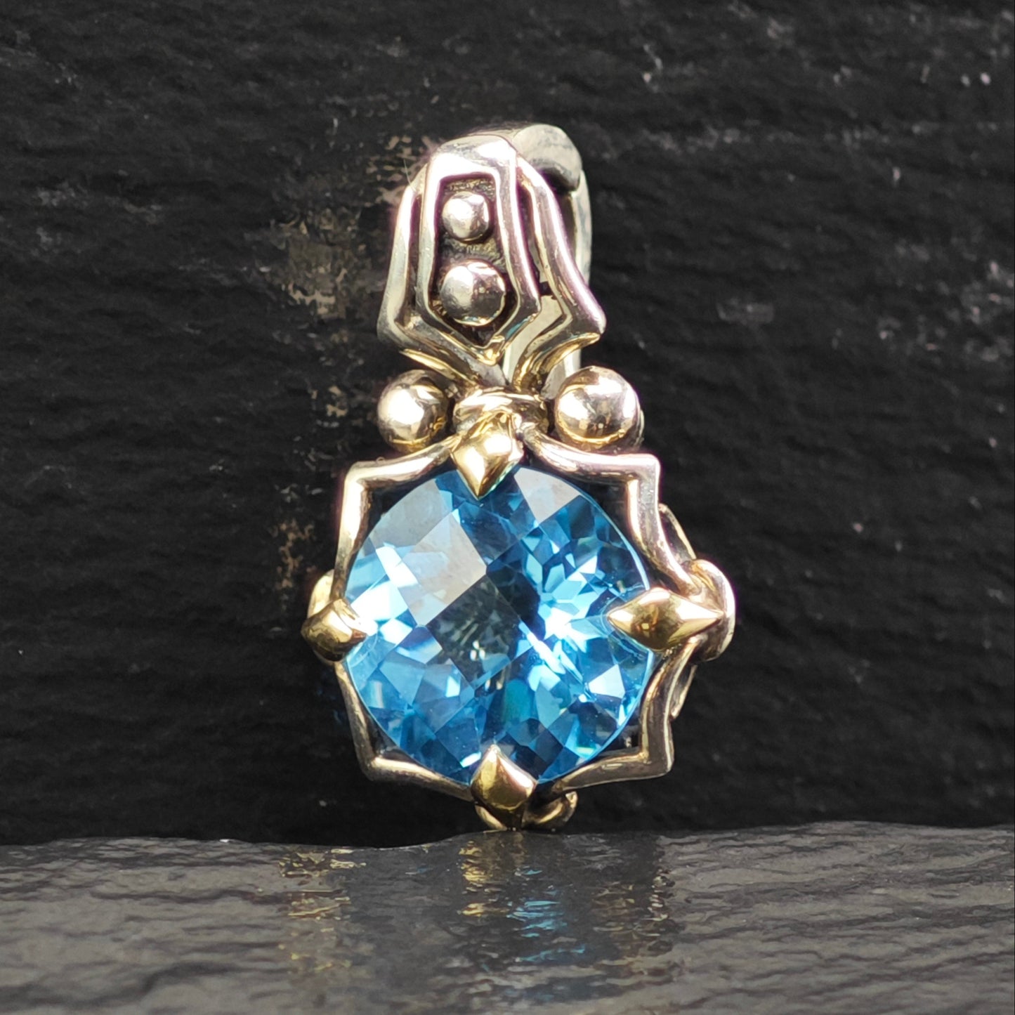 Effy 18k Gold Accent Topaz Pendant Sterling Silver P2915