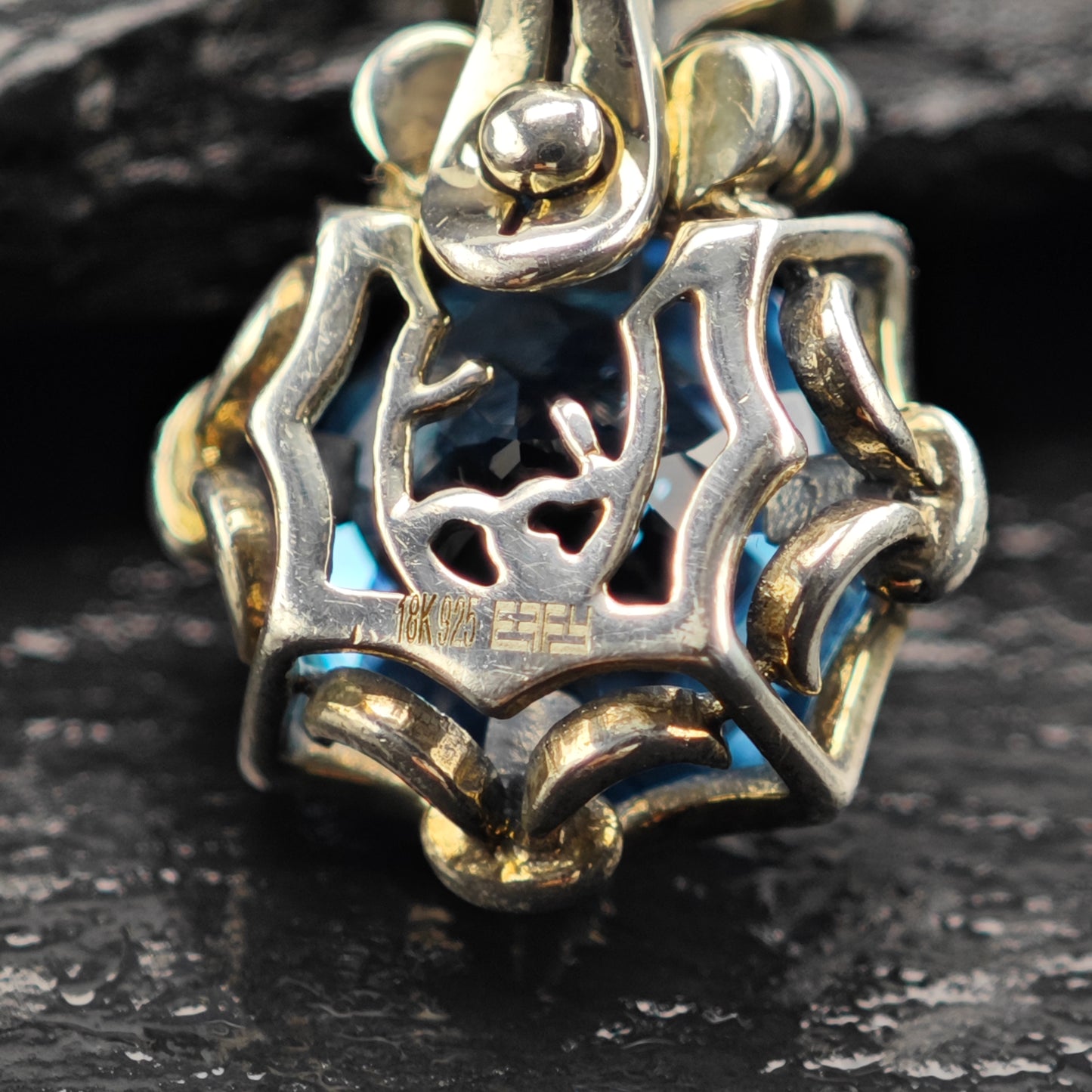 Effy 18k Gold Accent Topaz Pendant Sterling Silver P2915