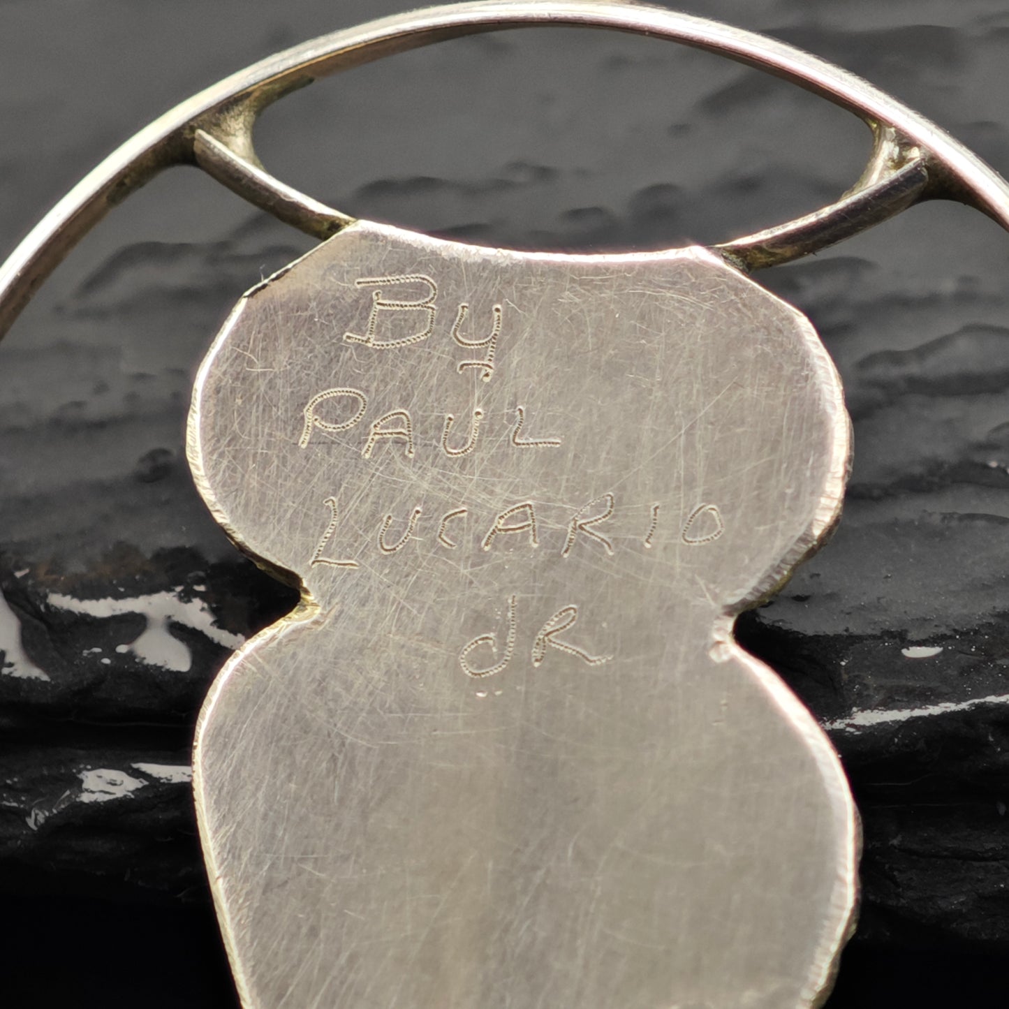 Zuni Turquiose Owl Pendant Sterling Silver P2922